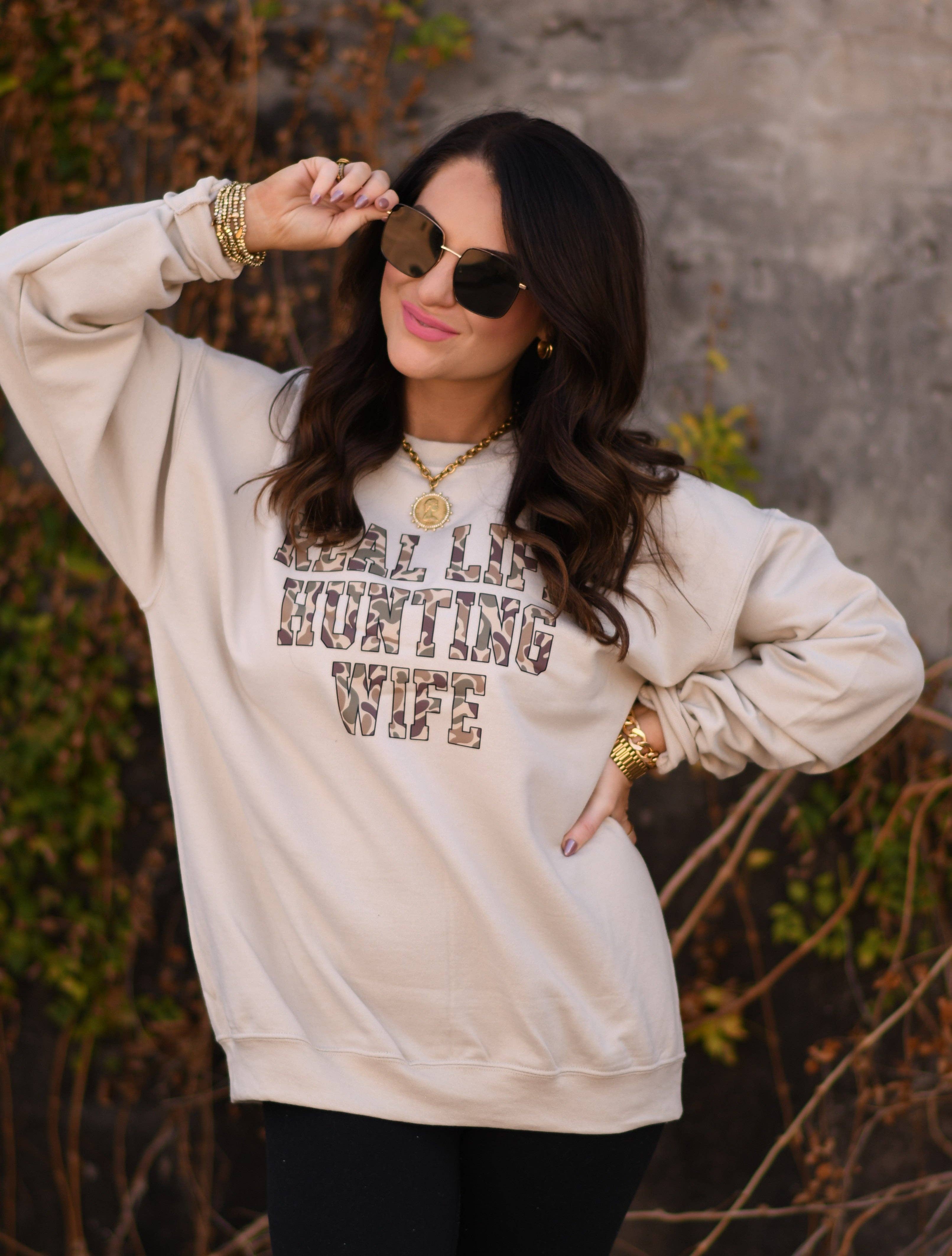 Real Life Hunting Wife Tee / Sweatshirt Hoodie | PodTeesHub.com