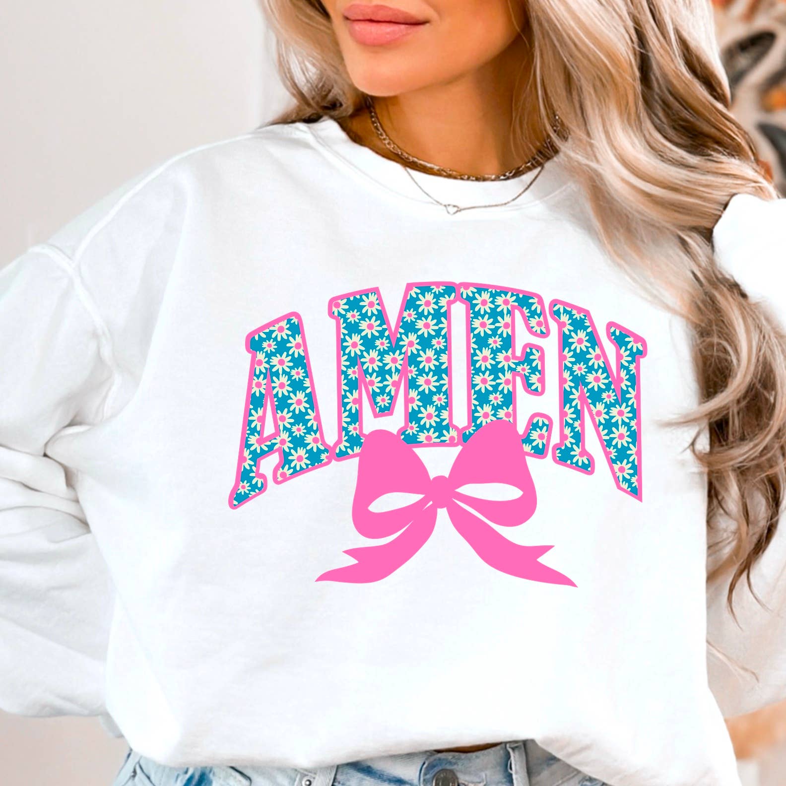 Amen Bow  Christian Graphic Sweatshirt | Christian Apparel T-Shirts, Hoodie | PodTeesHub.com
