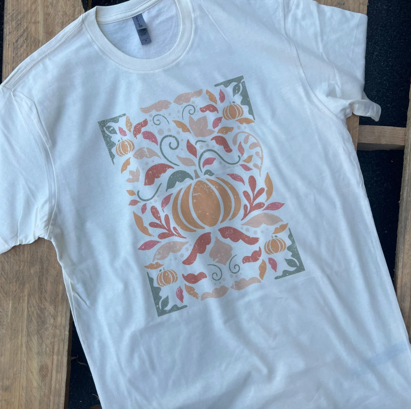 Fall Floral Art  - Cream Tee Hoodie, Sweatshirt | PodTeesHub.com