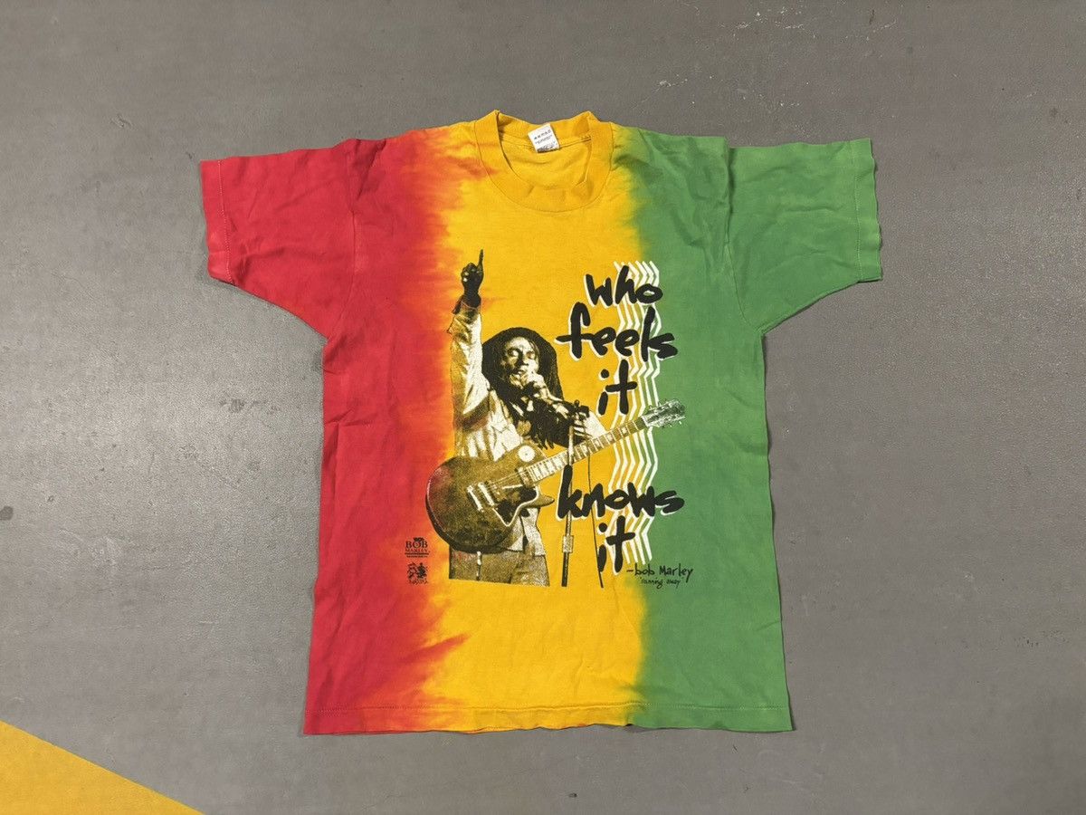 Rap Tees X Vintage Bob Marley Who Feels It Knows It Vintage Tee 90 S Rasta Hoodie, Sweatshirt | PodTeesHub.com