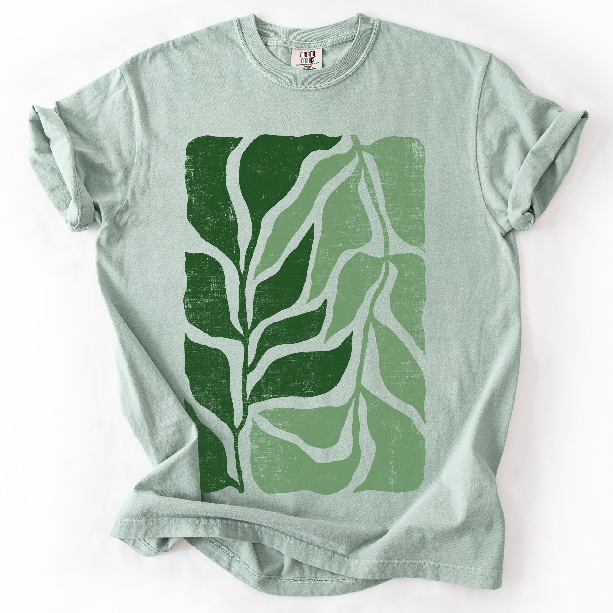 Green Leaf Botanica, Vintage Boho, Nature T-Shirt Hoodie, Sweatshirt | PodTeesHub.com