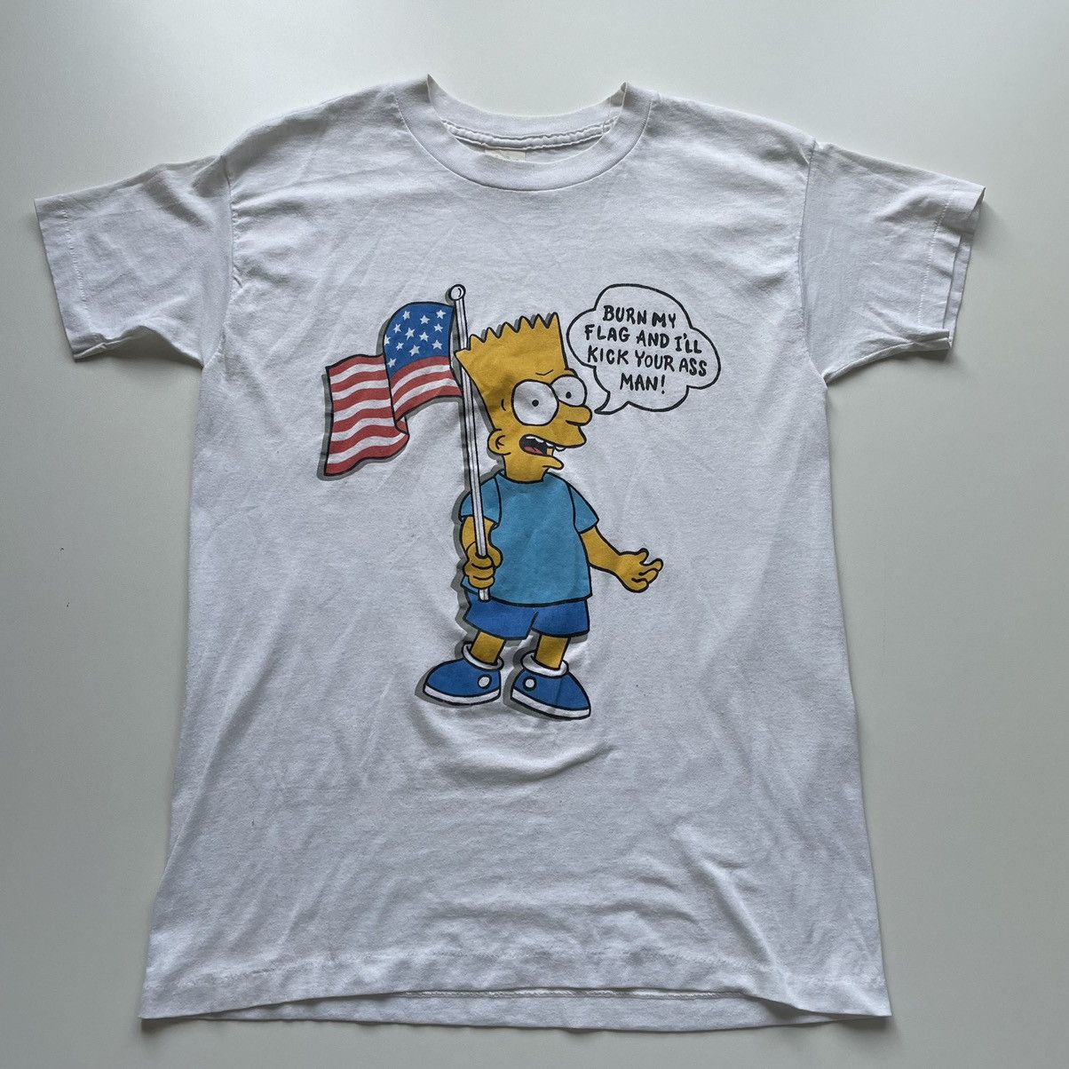 Vintage 1990s Bart Simpson Usa Cartoon Graphic T Shirt Small Hoodie, Sweatshirt | PodTeesHub.com