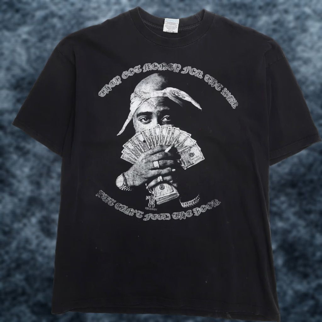 Vintage Tupac Hip Hop Shirt 3xl Black Cotton Short Sleeve Crew Neck 90s Rap T-Shirts, Hoodie, Sweatshirt