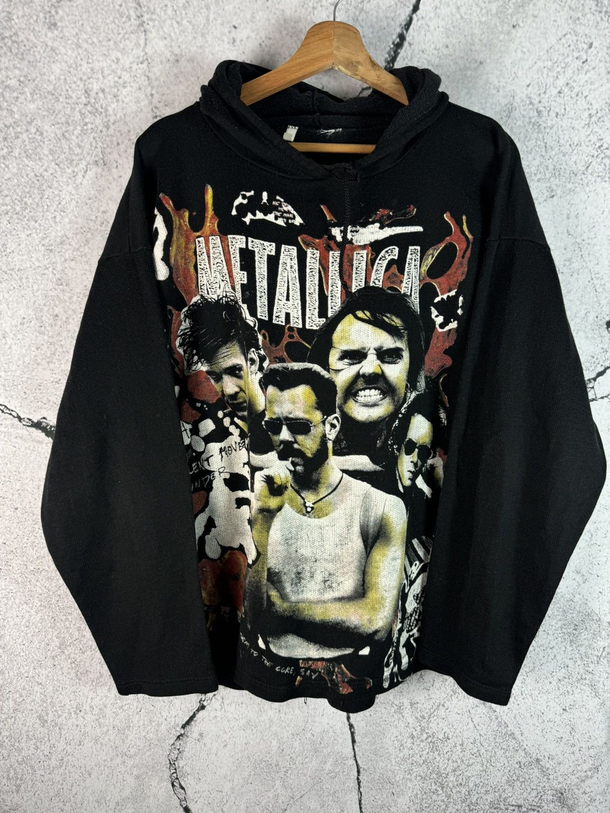 Vintage 90s Metallica One Aop All Over Print Zip Hoodie T-Shirts, Sweatshirt | PodTeesHub.com
