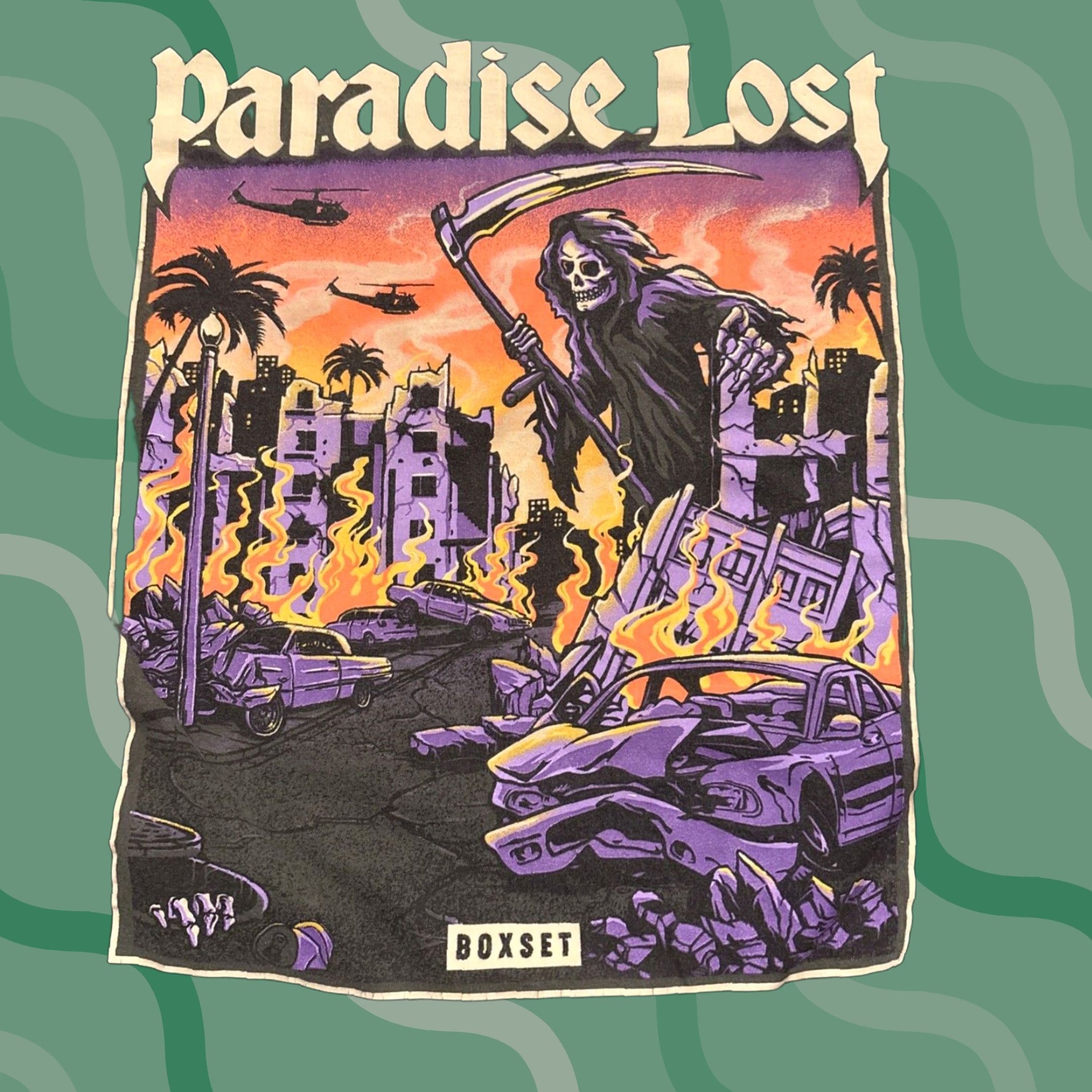 Paradise Lost Boxset T Shirt Green Size M Grim Reaper Men Rock Poem Shirts Hoodie, Sweatshirt | PodTeesHub.com