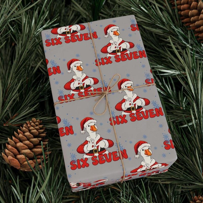 67 Christmas Wrapping Paper, Silly Goose Six Seven Meme Wrapping Paper T-Shirts, Hoodie, Sweatshirt | PodTeesHub.com