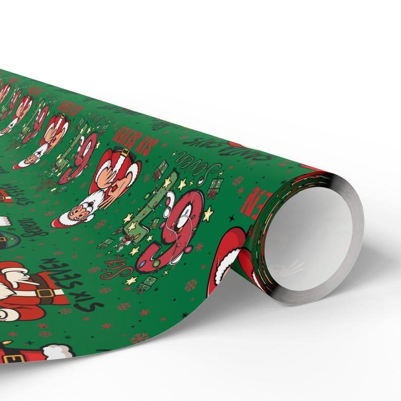 67 Wrapping Papers, funny meme Christmas gift wrap with Santa Brain Rot design, perfect for kids and teens. T-Shirts,...