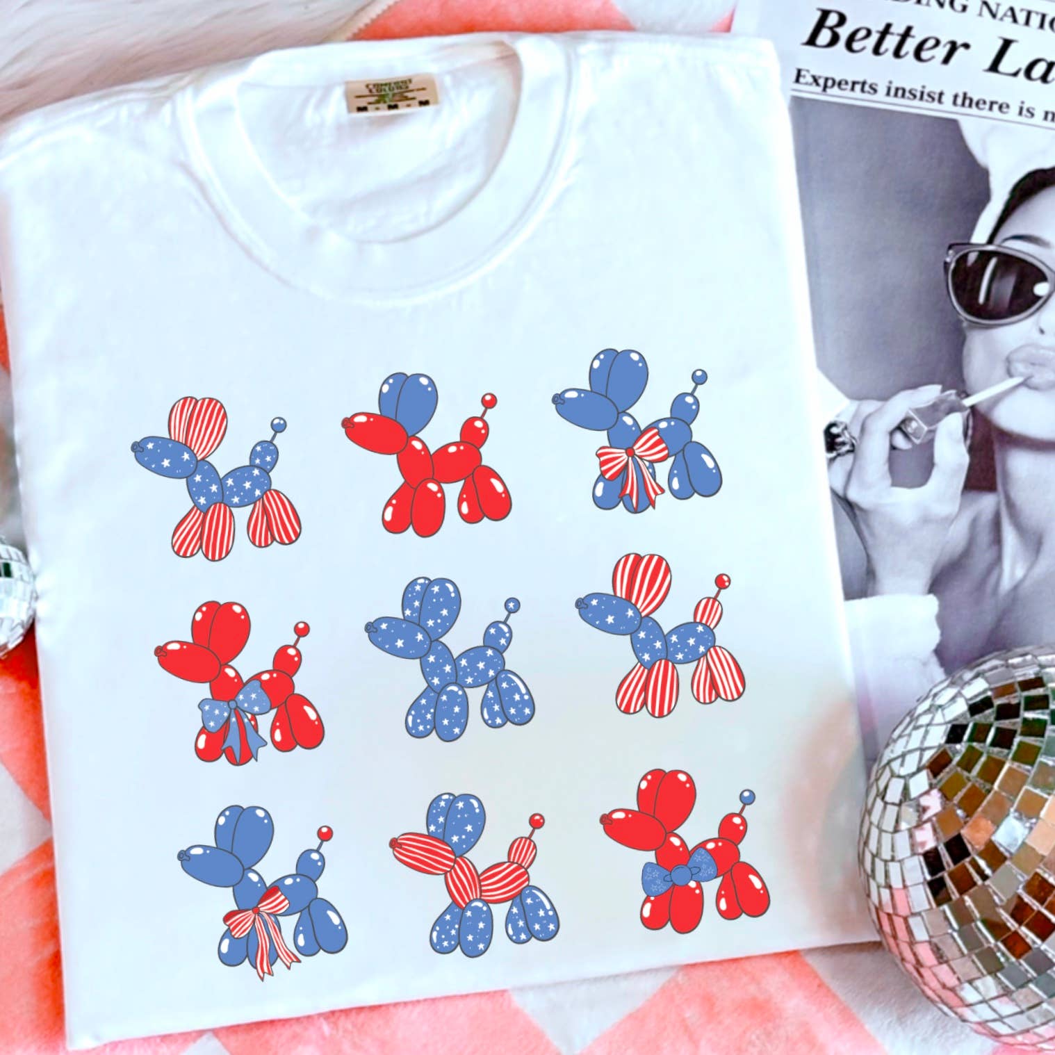 Patriotic Balloon Dog July 4th Graphic Shirt |Comfort Color Hoodie, Sweatshirt | PodTeesHub.com