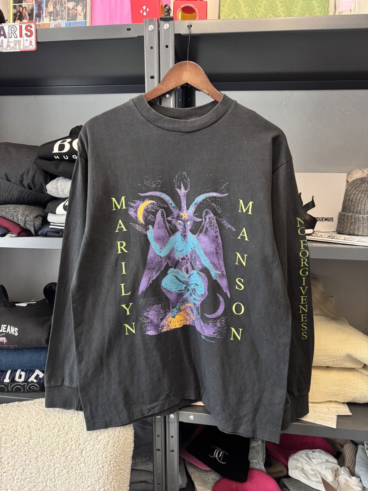 Band Tees Vintage 1993 Marilyn Manson Longsleeve Hoodie, Sweatshirt | PodTeesHub.com