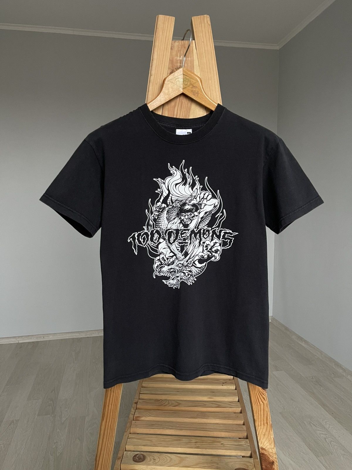 Band Tees Vintage 100 Demons Metallic Hardcore Band Washed Tee Shirt Hoodie, Sweatshirt | PodTeesHub.com