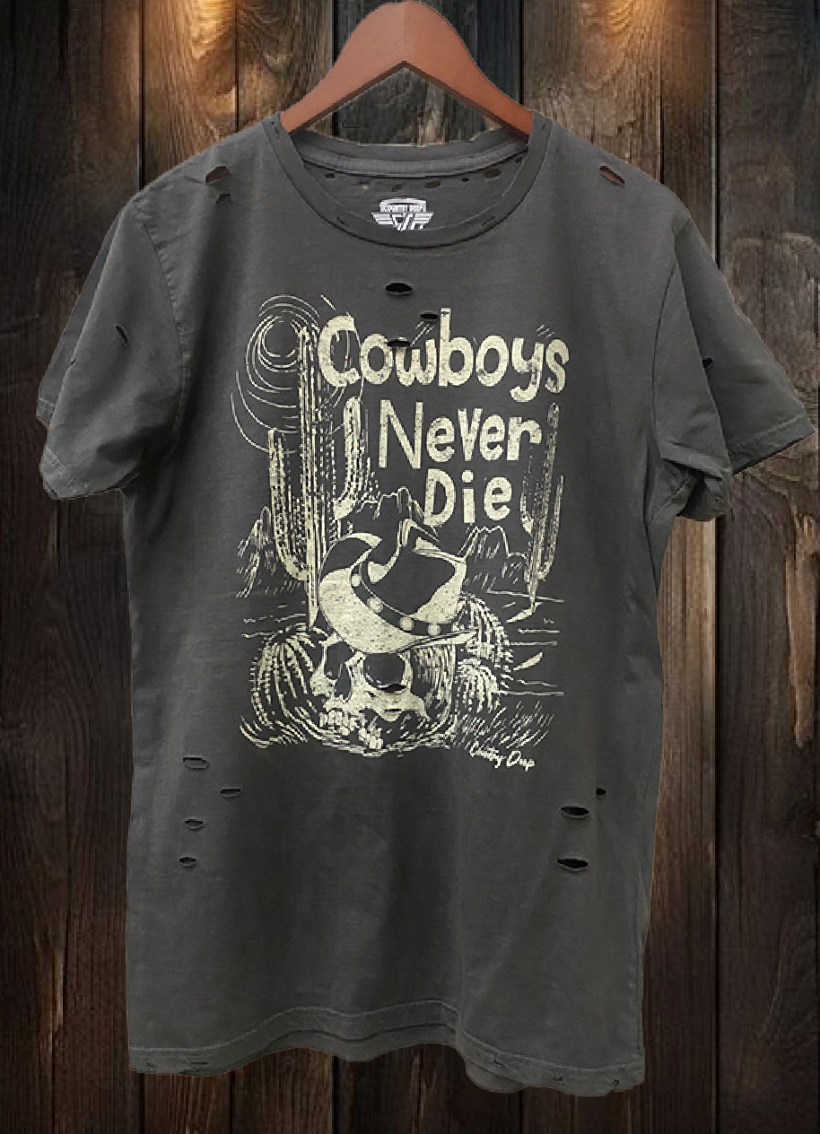Cowboys Never Die  Distressed T-Shirt Hoodie, Sweatshirt | PodTeesHub.com
