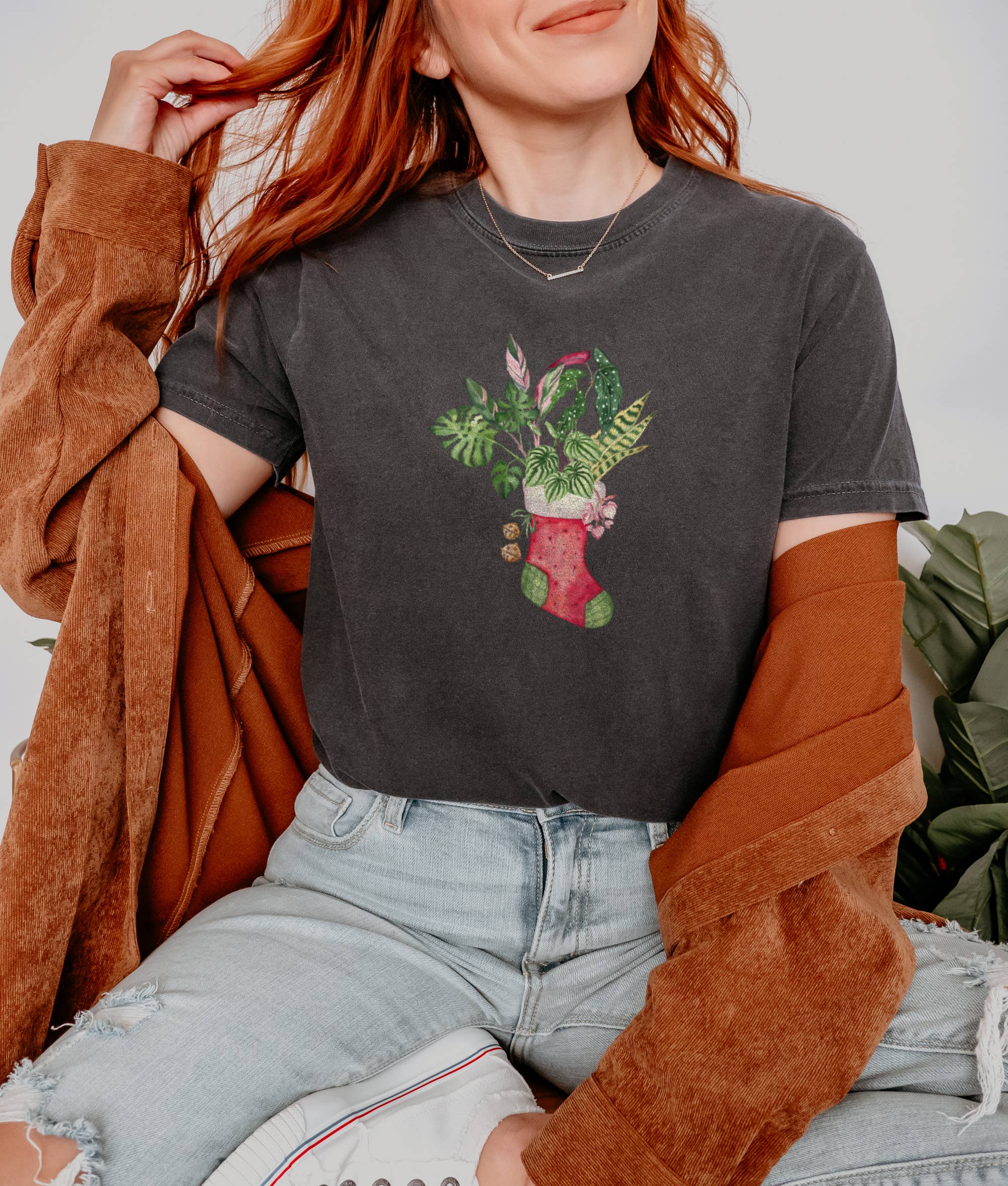 Christmas Sock Full of Plants Tshirt Hoodie, Sweatshirt | PodTeesHub.com