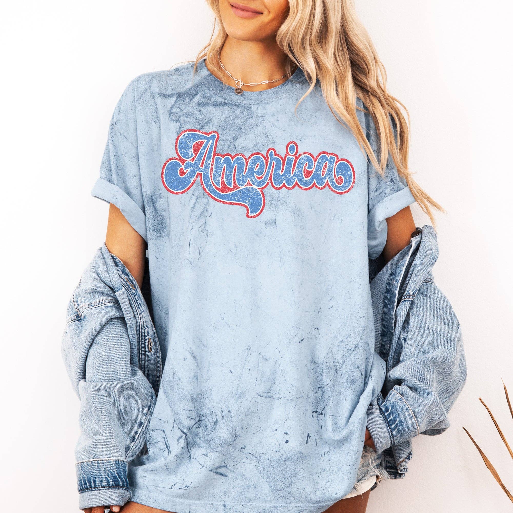 Retro America, Patriotic USA 4th of July, Color Blast Tshirt Hoodie, Sweatshirt | PodTeesHub.com