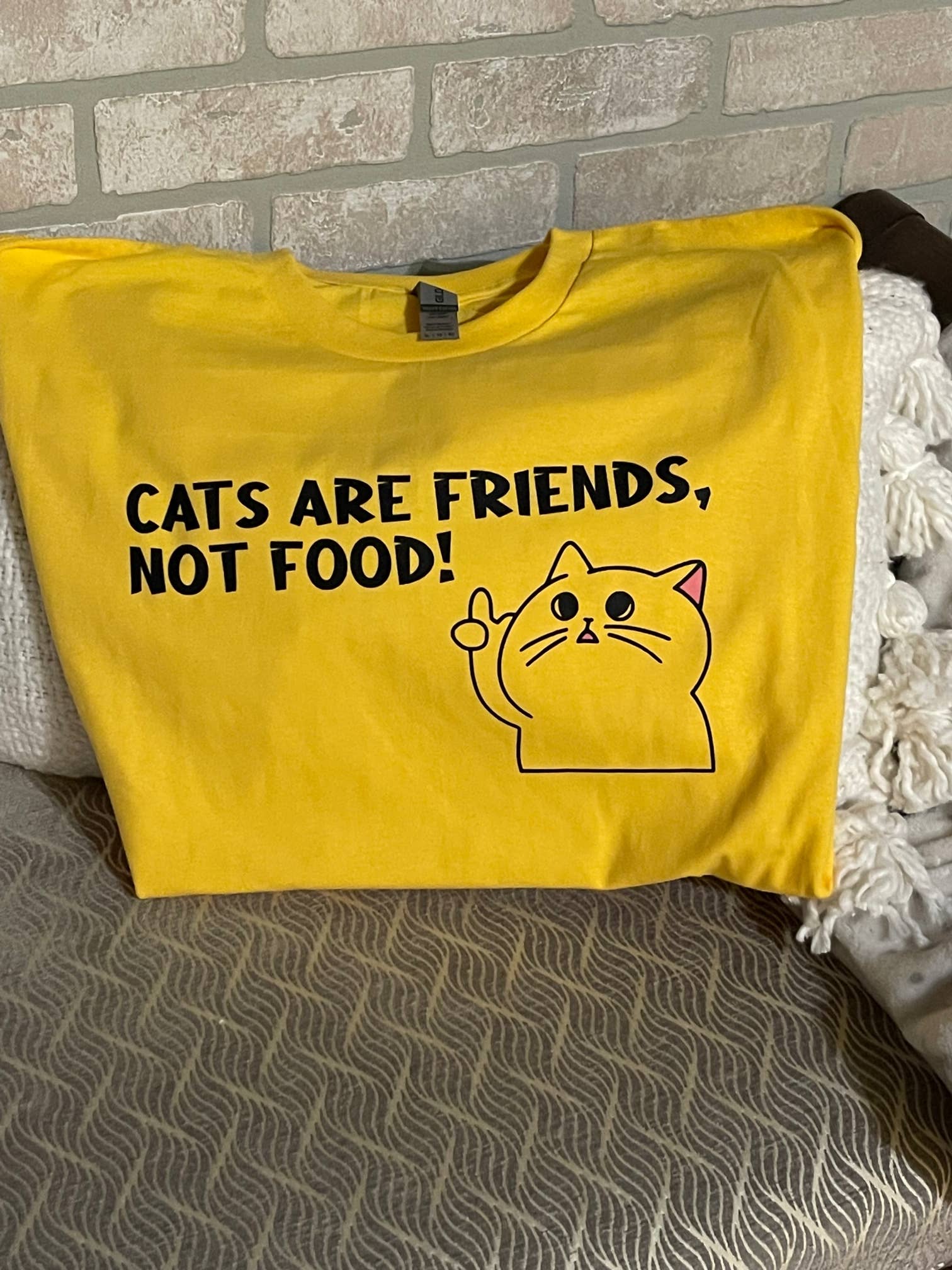 Cats Are Friends T-Shirt (Yellow) Hoodie, Sweatshirt | PodTeesHub.com