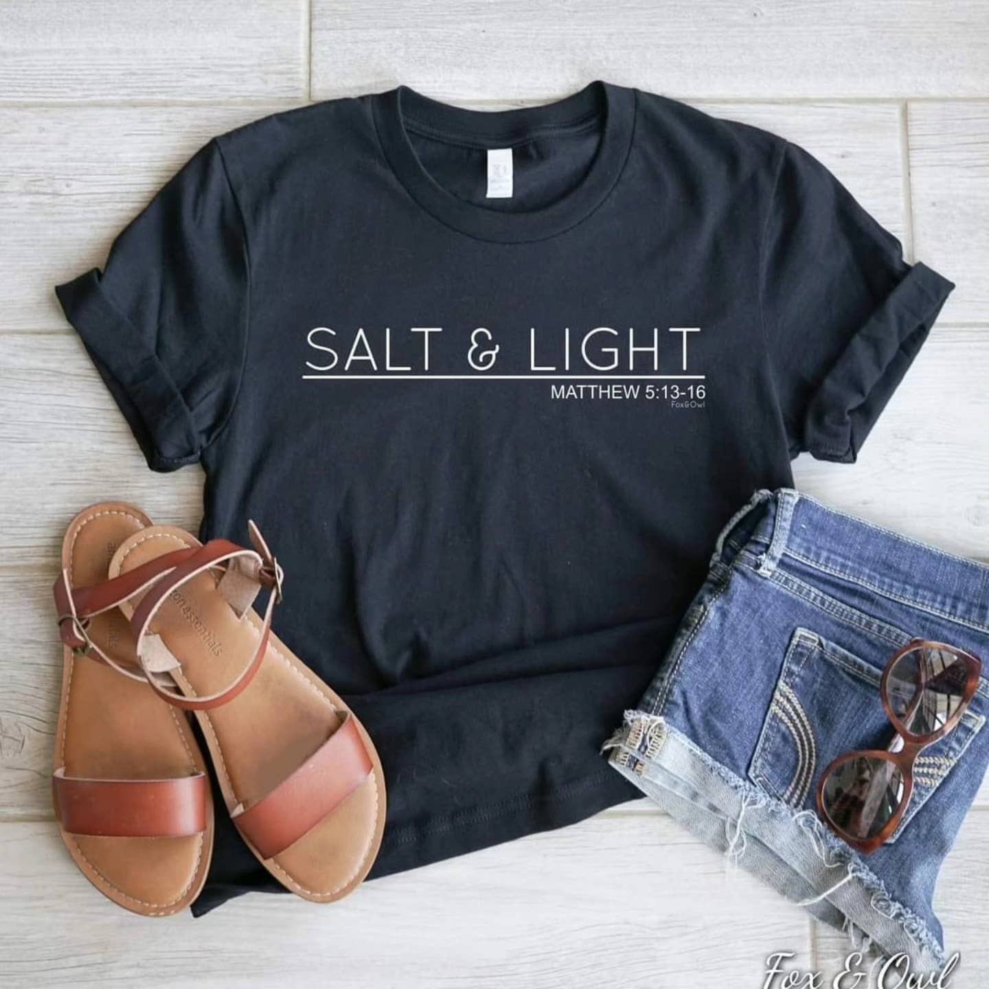 Christian Salt & Light Black Bella Graphic Tee Free Shipping Hoodie, Sweatshirt | PodTeesHub.com