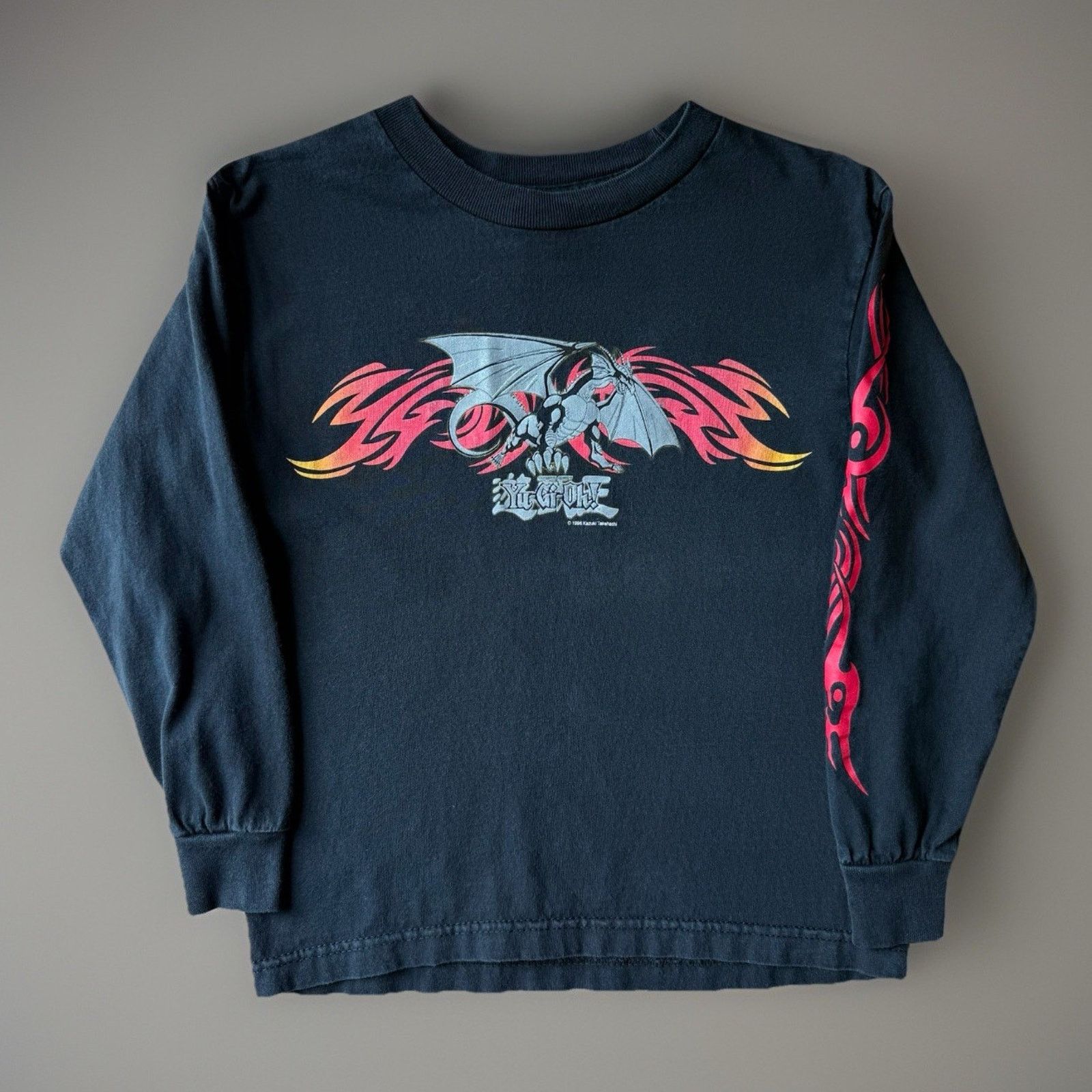 Vintage Yu Gi Oh Shirt Youth Large Black Y2k Anime Long Hoodie, Sweatshirt | PodTeesHub.com