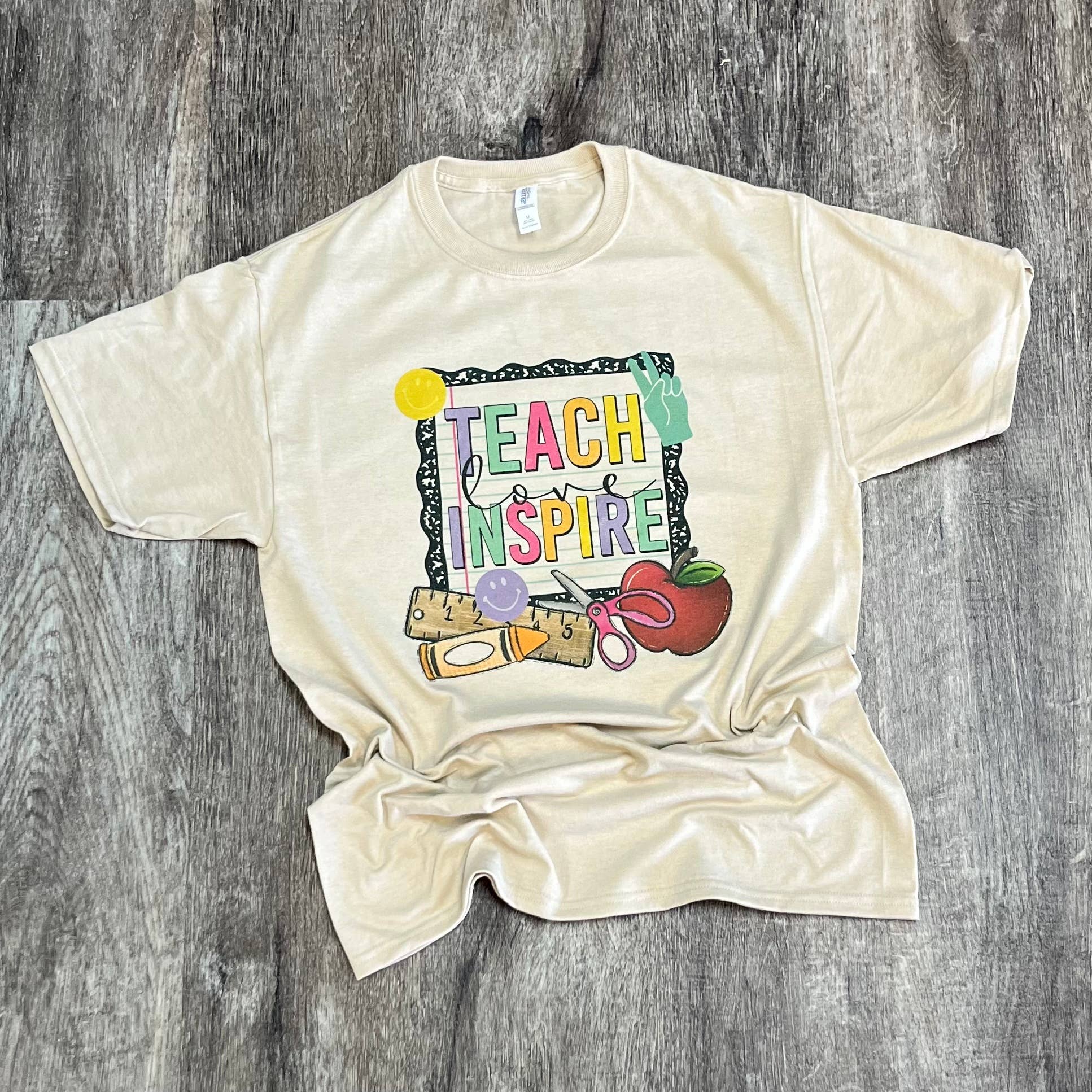 Teach Love Inspire On Sand Tee Hoodie, Sweatshirt | PodTeesHub.com