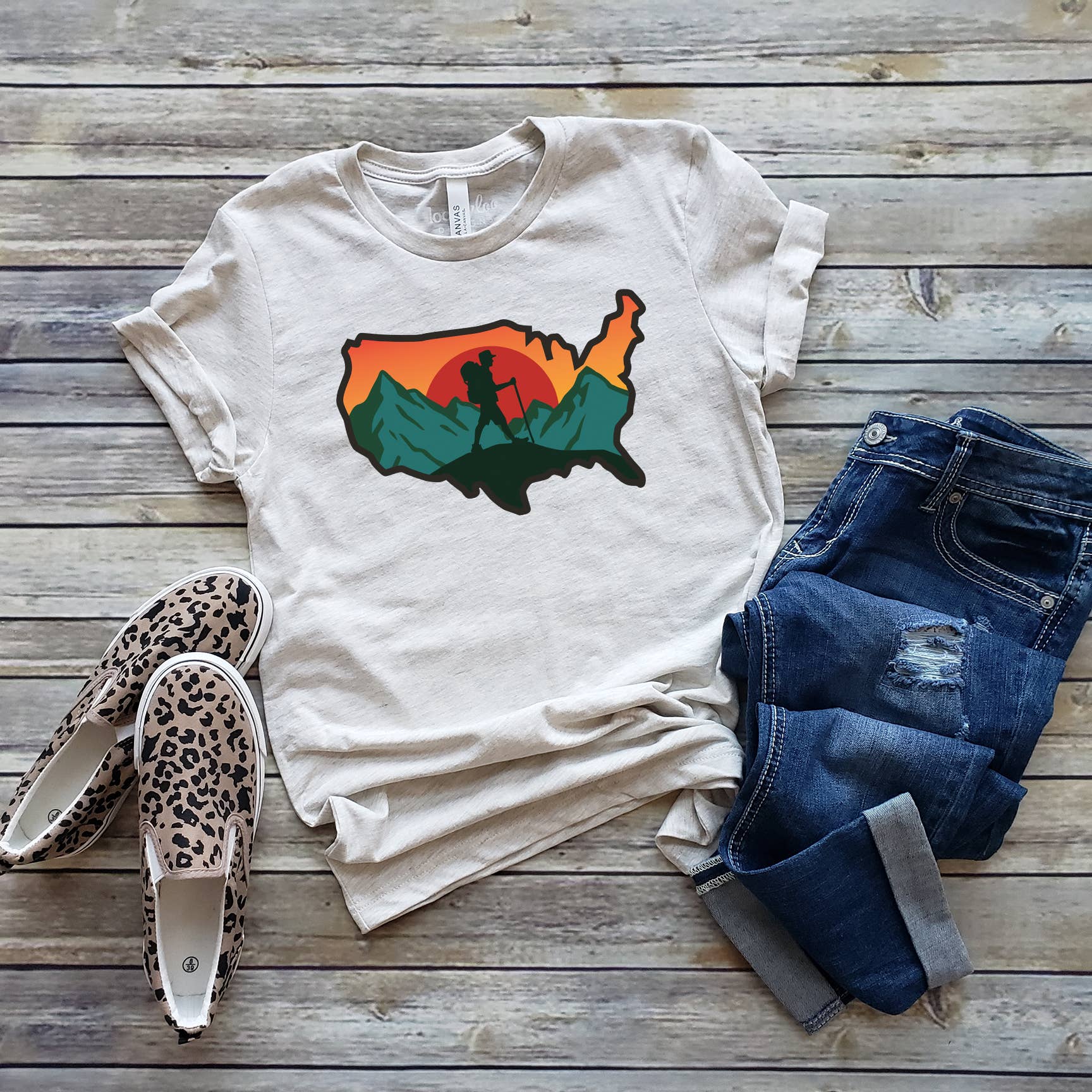 USA Hike Tee | Outdoor | Sizes XS-2XL Hoodie, Sweatshirt | PodTeesHub.com