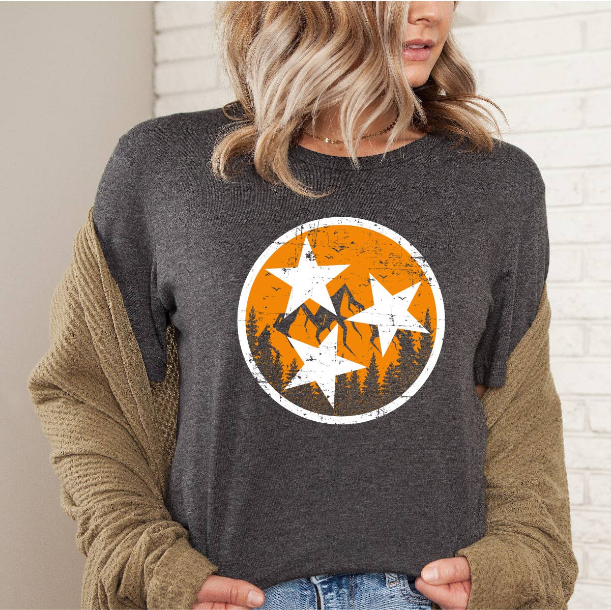 Tennessee Mountains Tee, Dark Heather Gray Hoodie, Sweatshirt | PodTeesHub.com