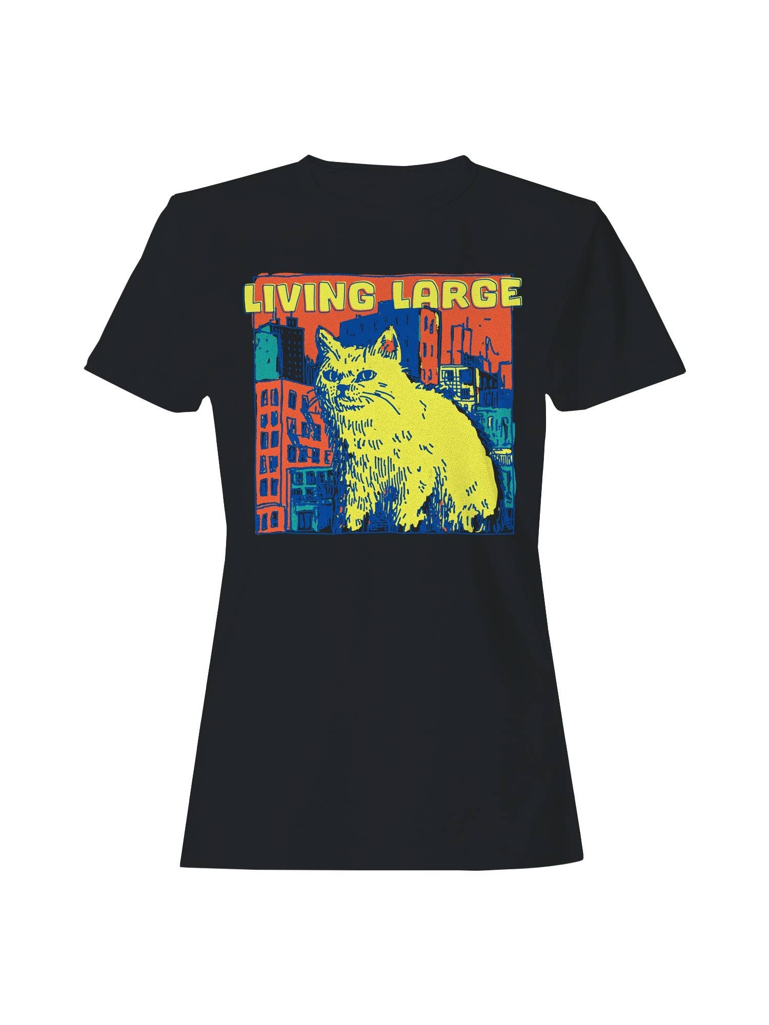 Giant Cat in Urban Jungle Women's T-Shirt Hoodie, Sweatshirt | PodTeesHub.com