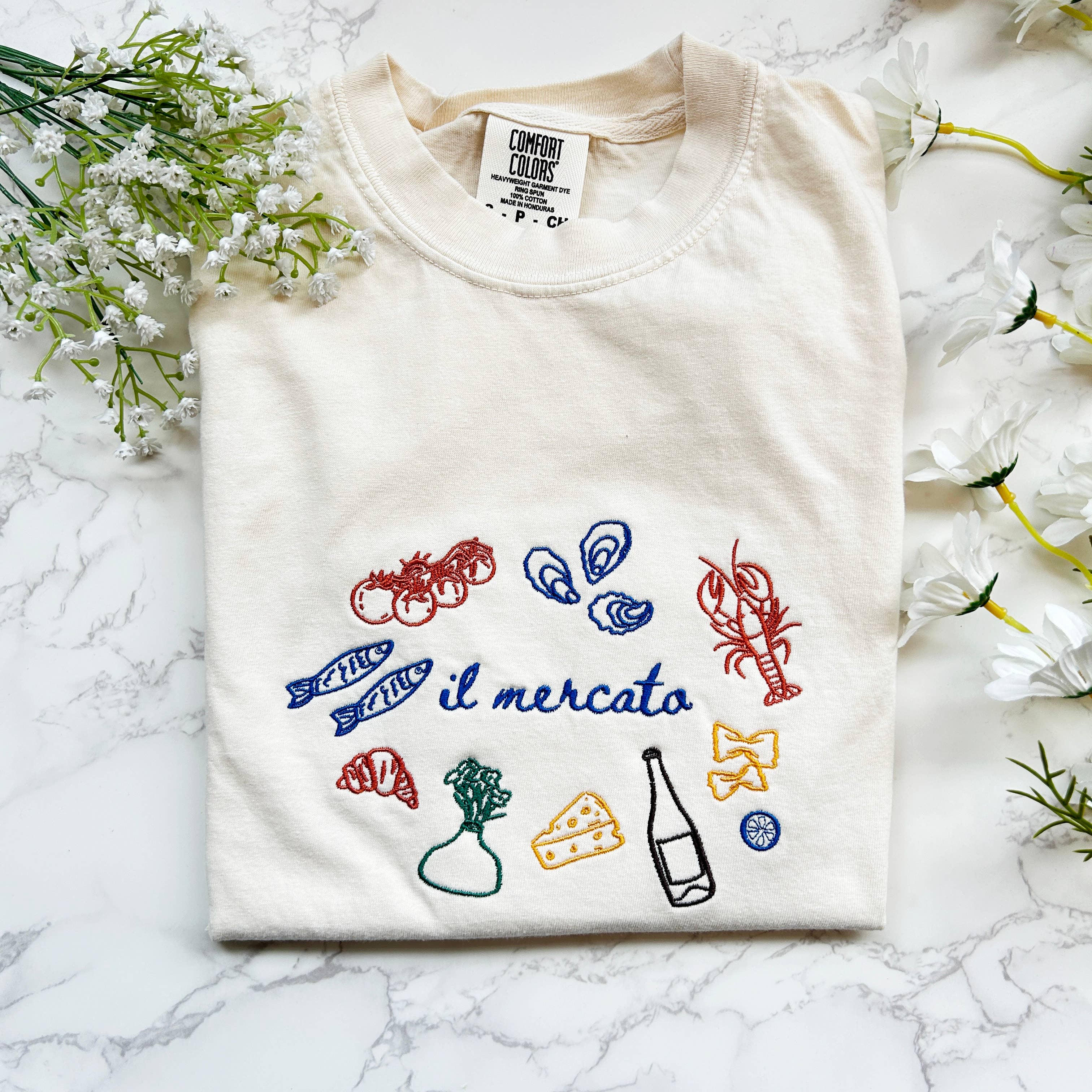 Embroidered Il Mercato Italian Market Trendy Tshirt Hoodie, Sweatshirt | PodTeesHub.com