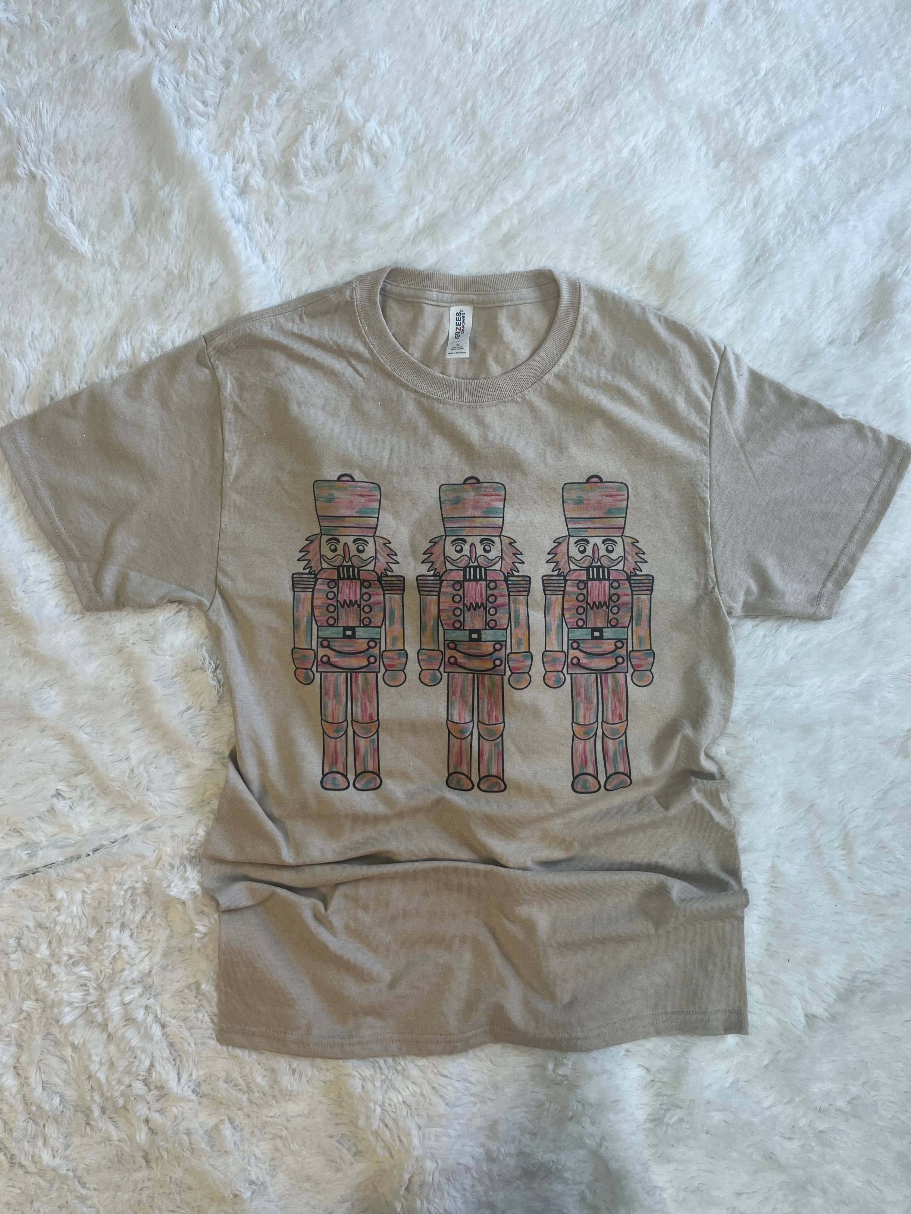 Nutcracker Trio On Silver Tee Hoodie, Sweatshirt | PodTeesHub.com