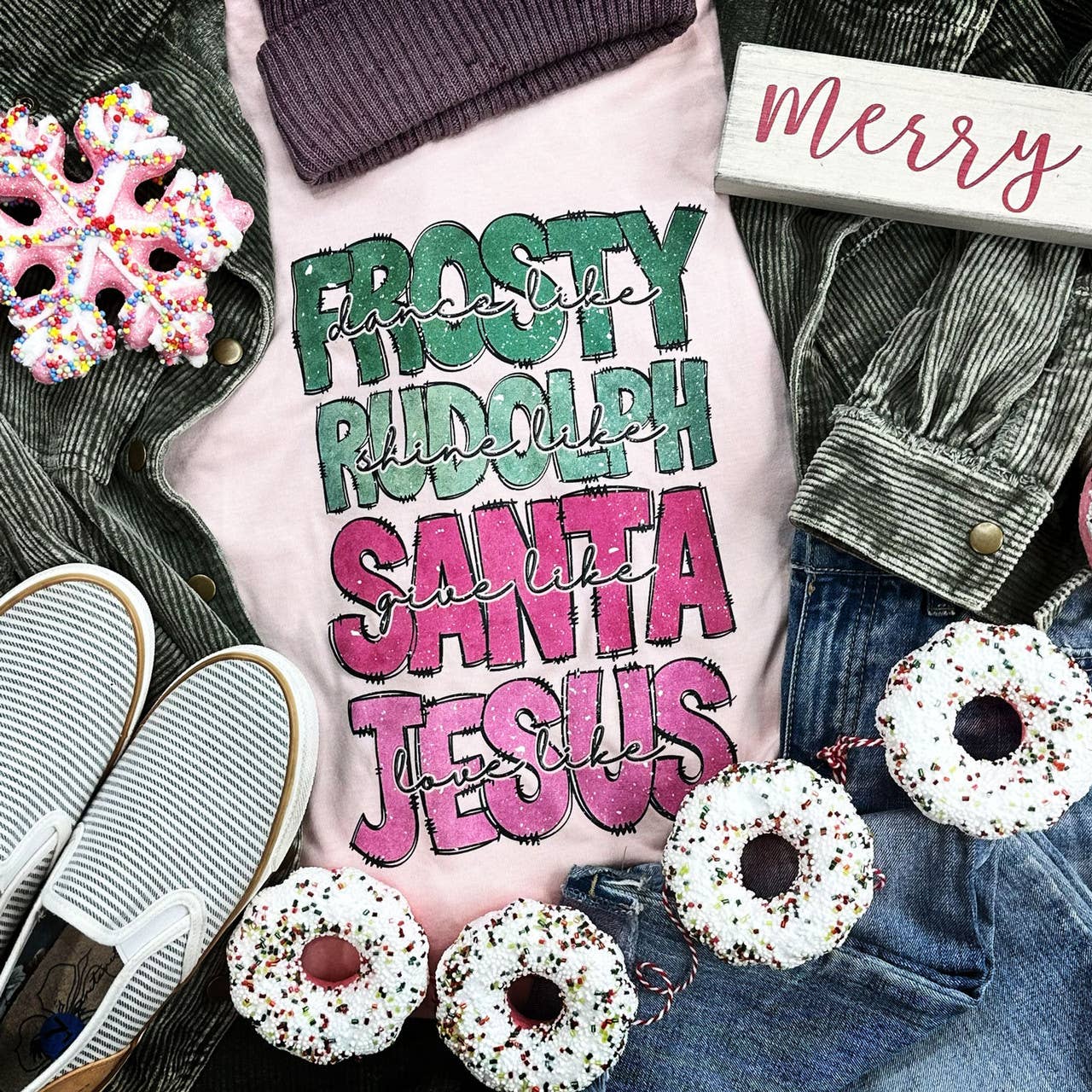 Frosty Rudolph Santa Jesus Everyday Tee Hoodie, Sweatshirt | PodTeesHub.com