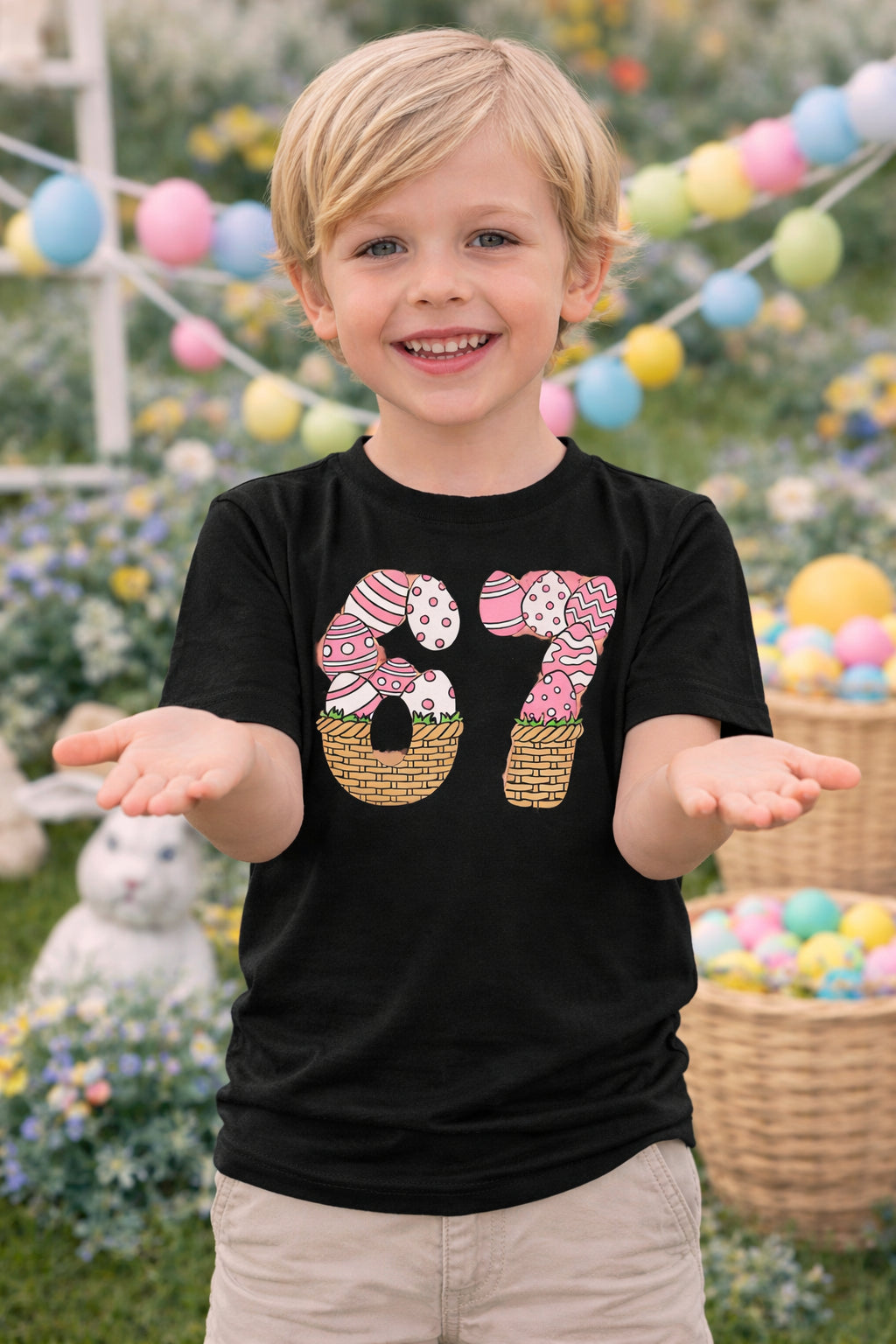 6 7 Easter Basket Youth T Shirt
