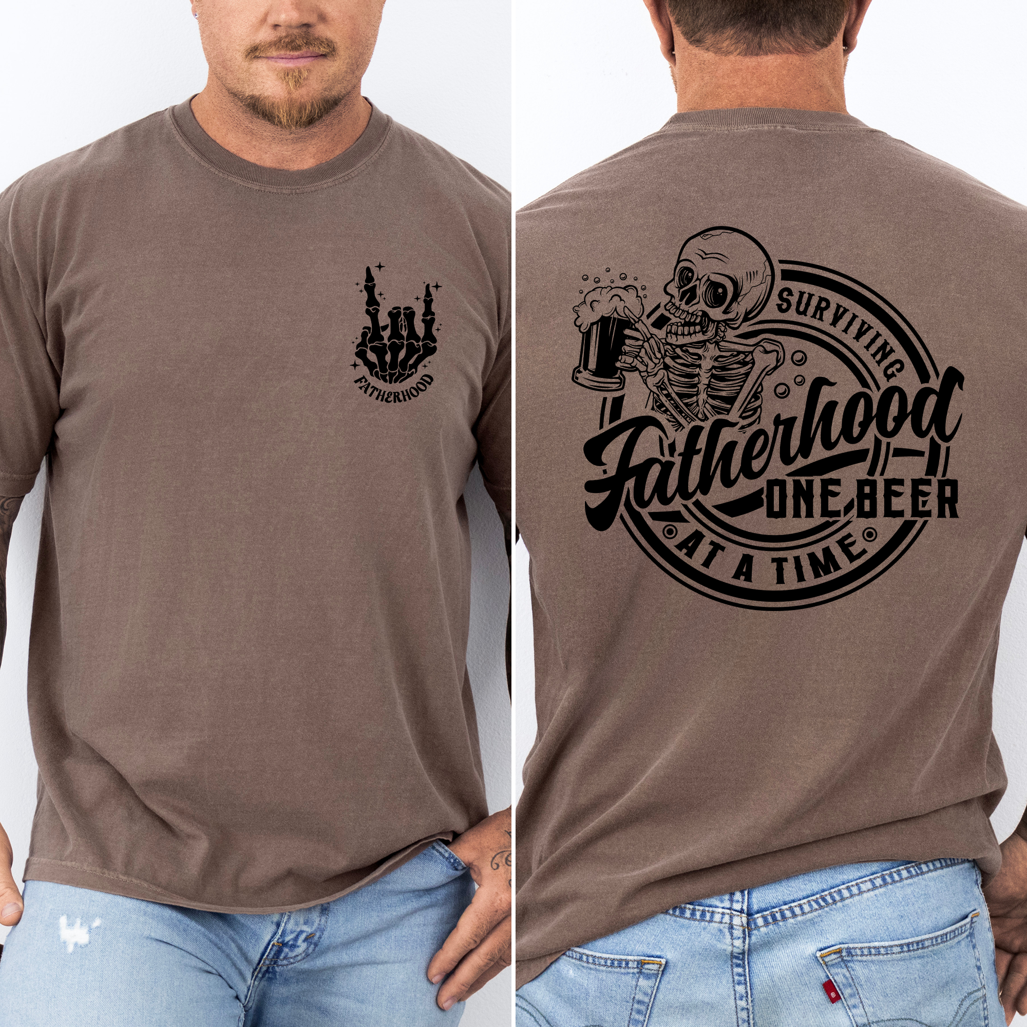 Fatherhood, One Beer At A Time Brother, Father's Day T-Shirt Hoodie, Sweatshirt | PodTeesHub.com