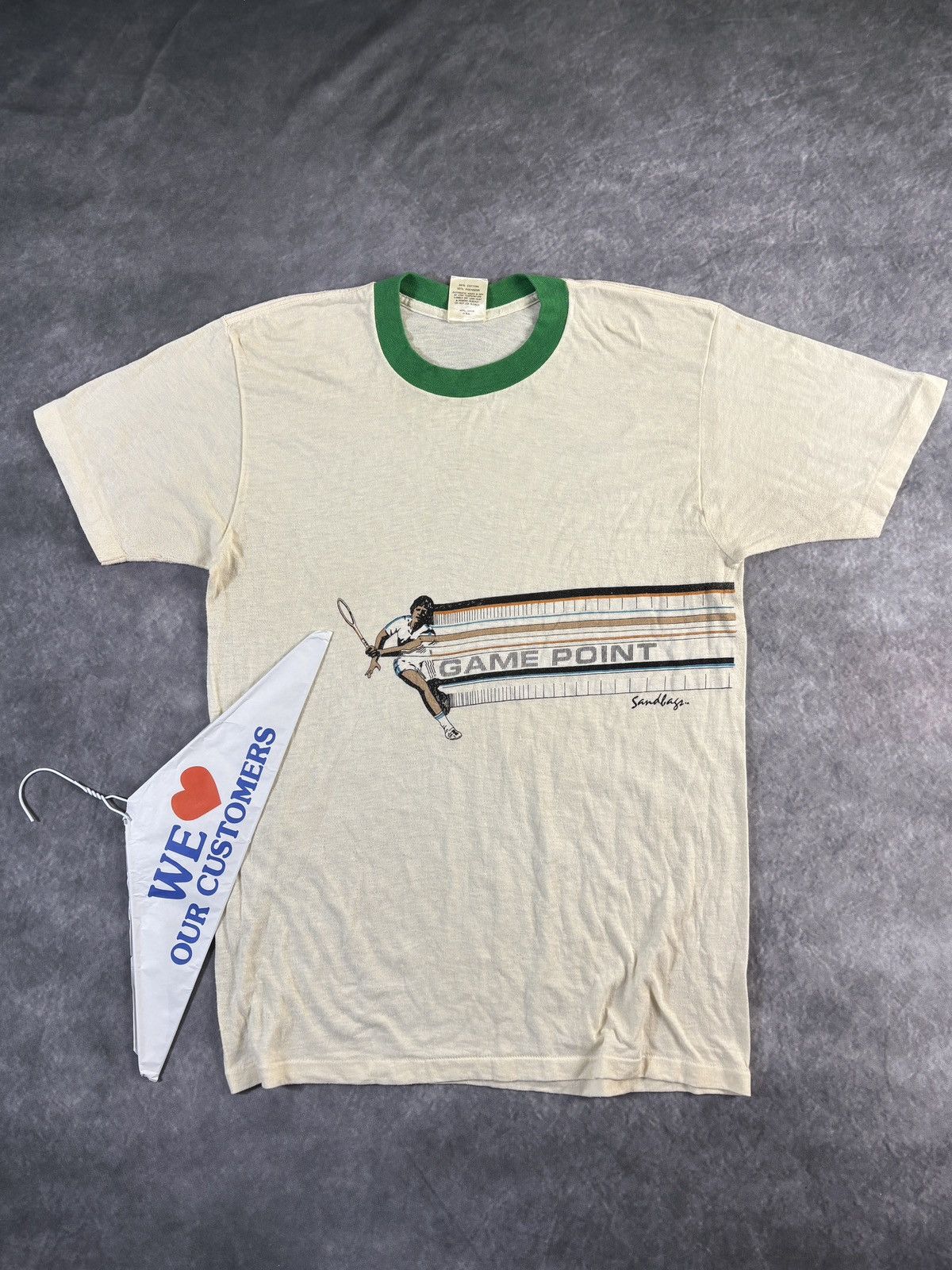 Vintage 1980s Sandbags California Tennis Vintage Ringer Tee Sports Hoodie, Sweatshirt | PodTeesHub.com