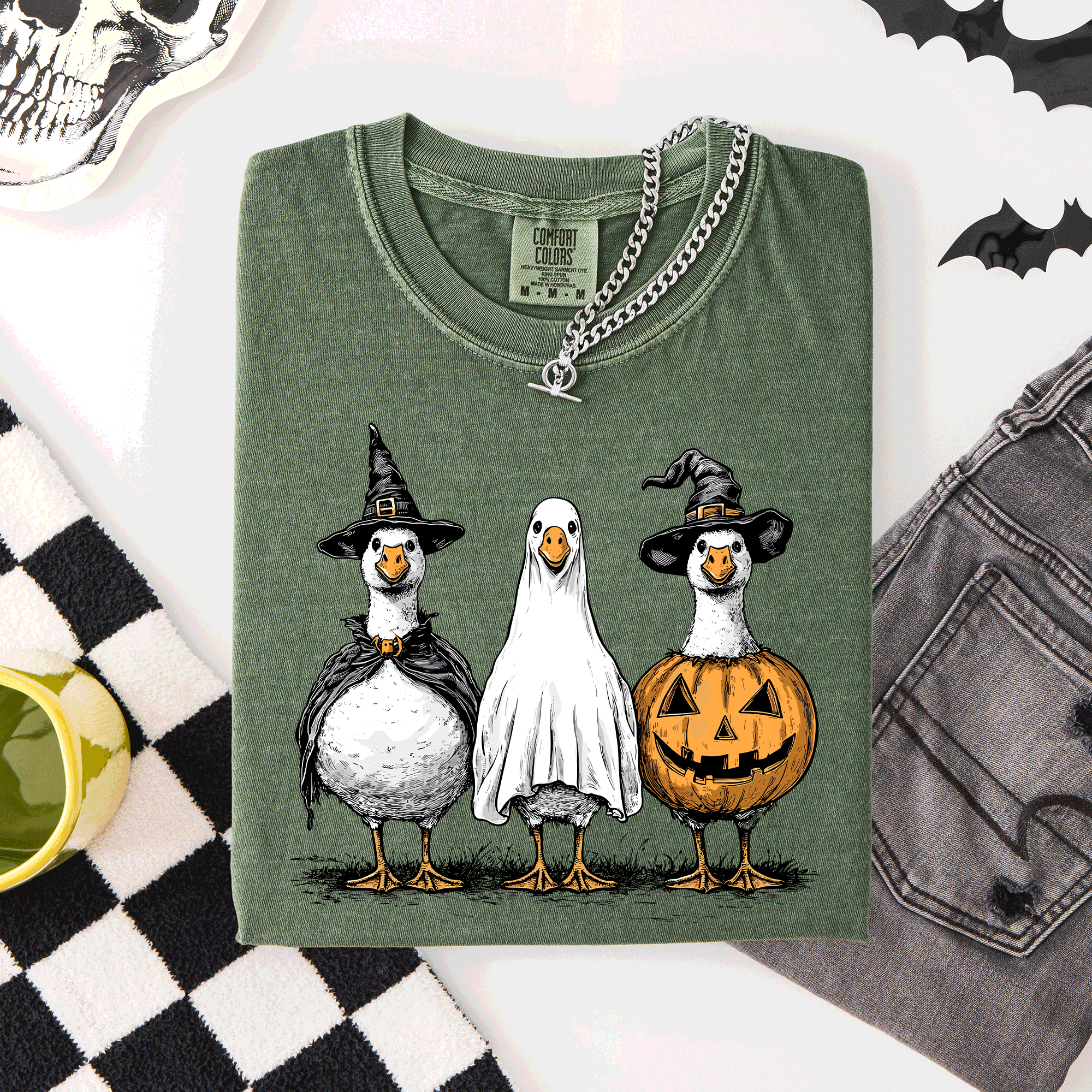 Cute Halloween Geese, Funny, Cute, Comfort Colors T-Shirt Hoodie, Sweatshirt | PodTeesHub.com