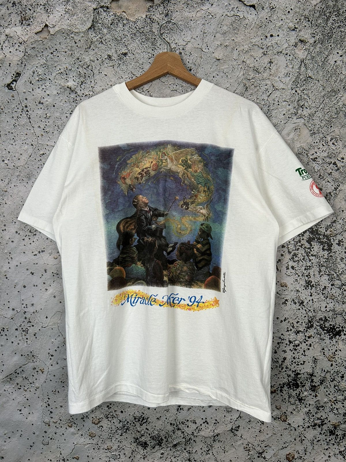 Vintage 90s Graphic Tee Miracle 1994 Wizard Artwork Hoodie, Sweatshirt | PodTeesHub.com