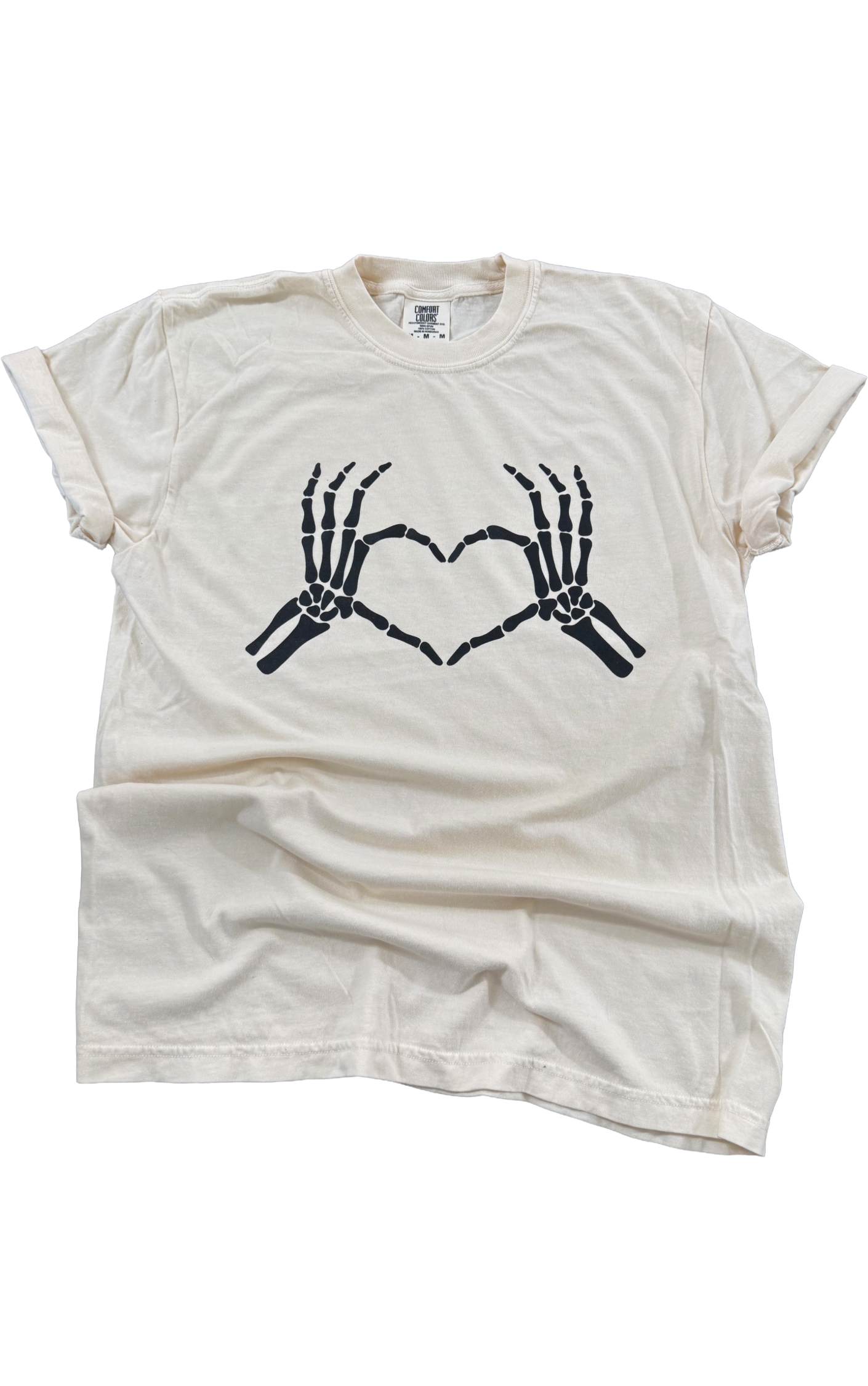 Black Skeleton Heart Hands Tee Hoodie, Sweatshirt | PodTeesHub.com