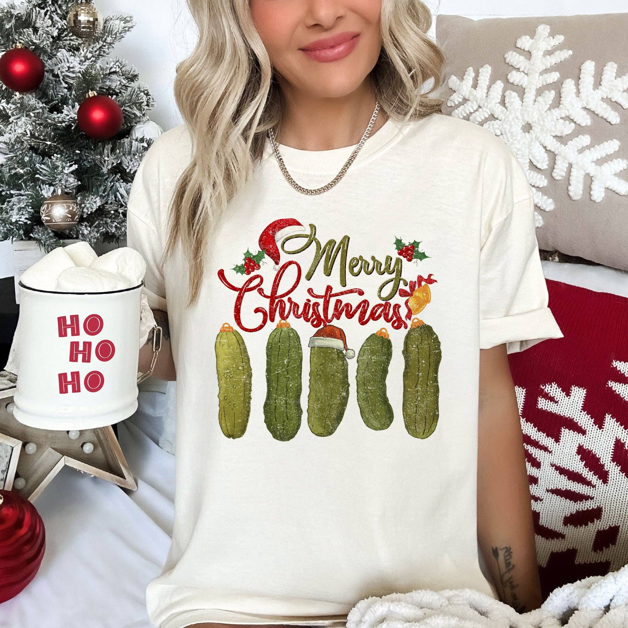 Merry Christmas Pickles, Classic, Retro, Vintage , Tshirt Hoodie, Sweatshirt | PodTeesHub.com