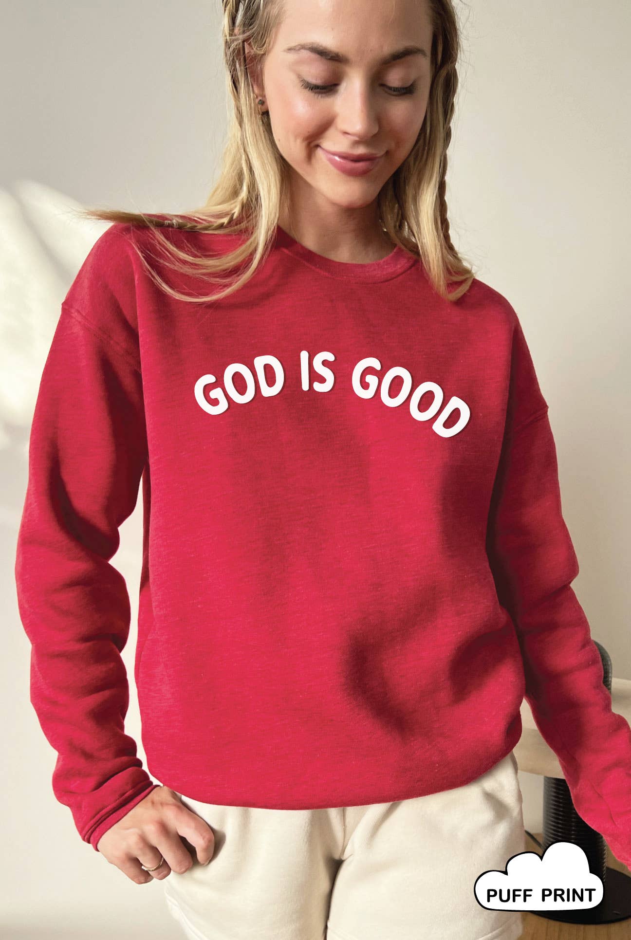 God Is Good Puff Graphic Sweatshirt T-Shirts, Hoodie | PodTeesHub.com