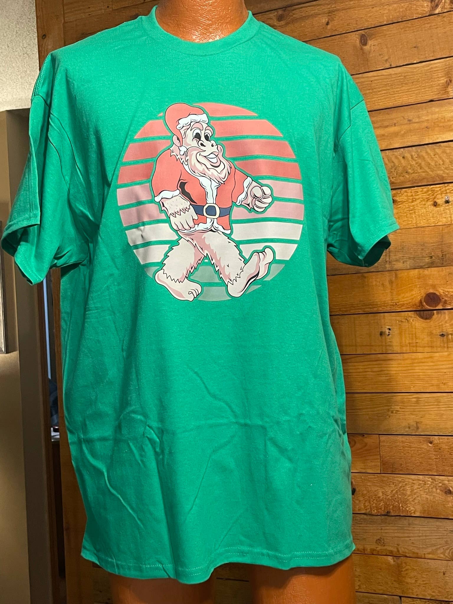 Bigfoot Santa Claus T-Shirt (Green) Hoodie, Sweatshirt | PodTeesHub.com