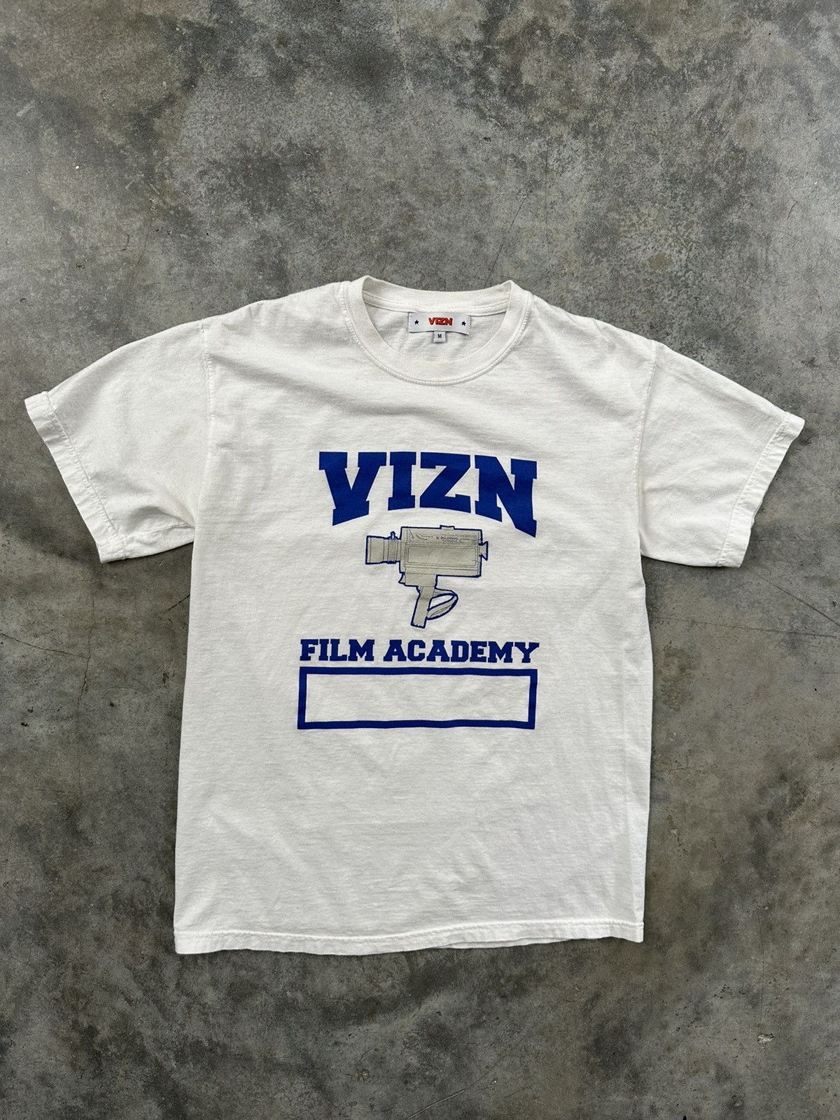 Joy Divizn Vizn Film Academy Tee White Blue Medium Camera Video Hoodie, Sweatshirt | PodTeesHub.com