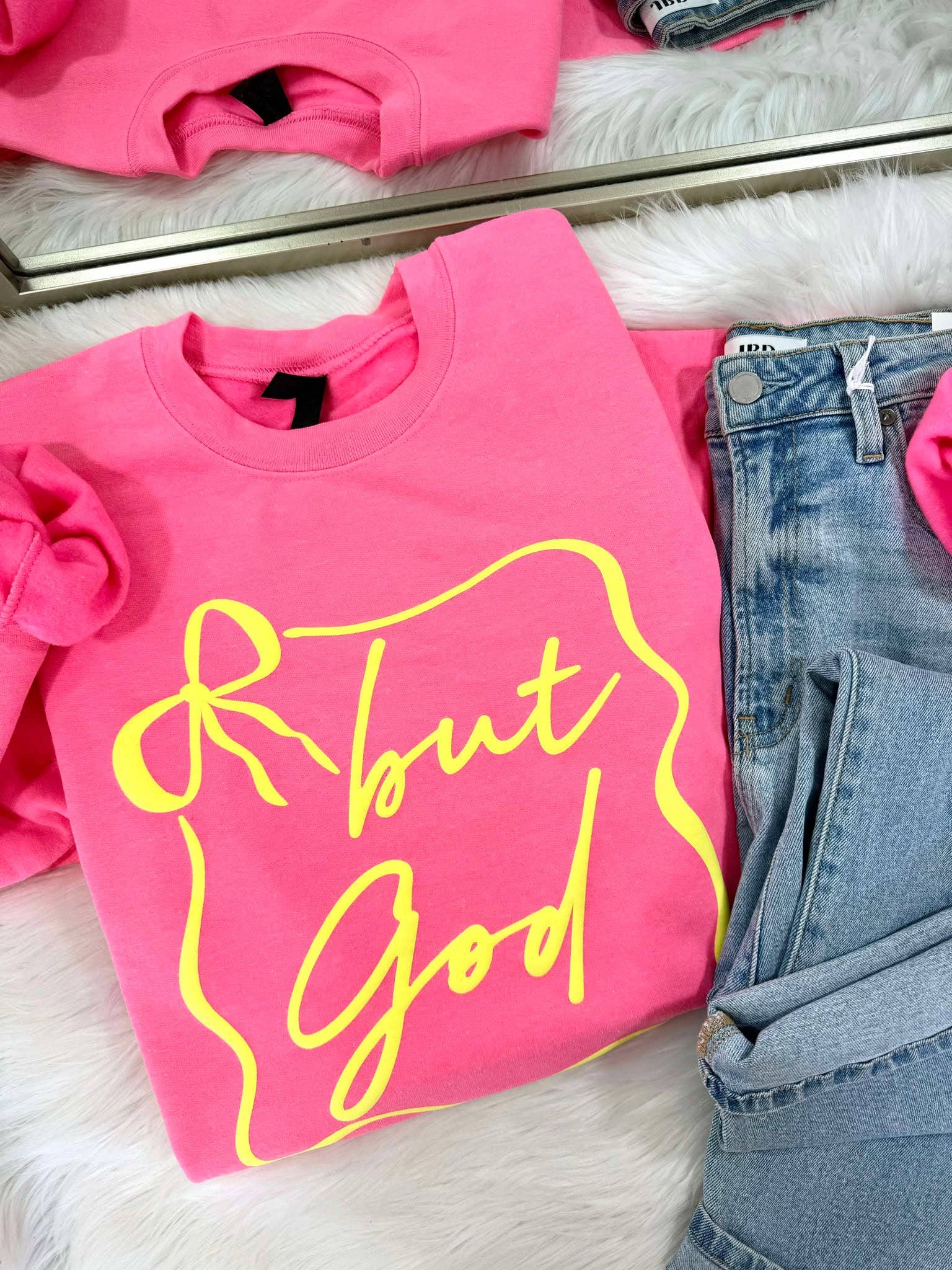 But God Bow Boarder Puff Sweatshirt T-Shirts, Hoodie | PodTeesHub.com