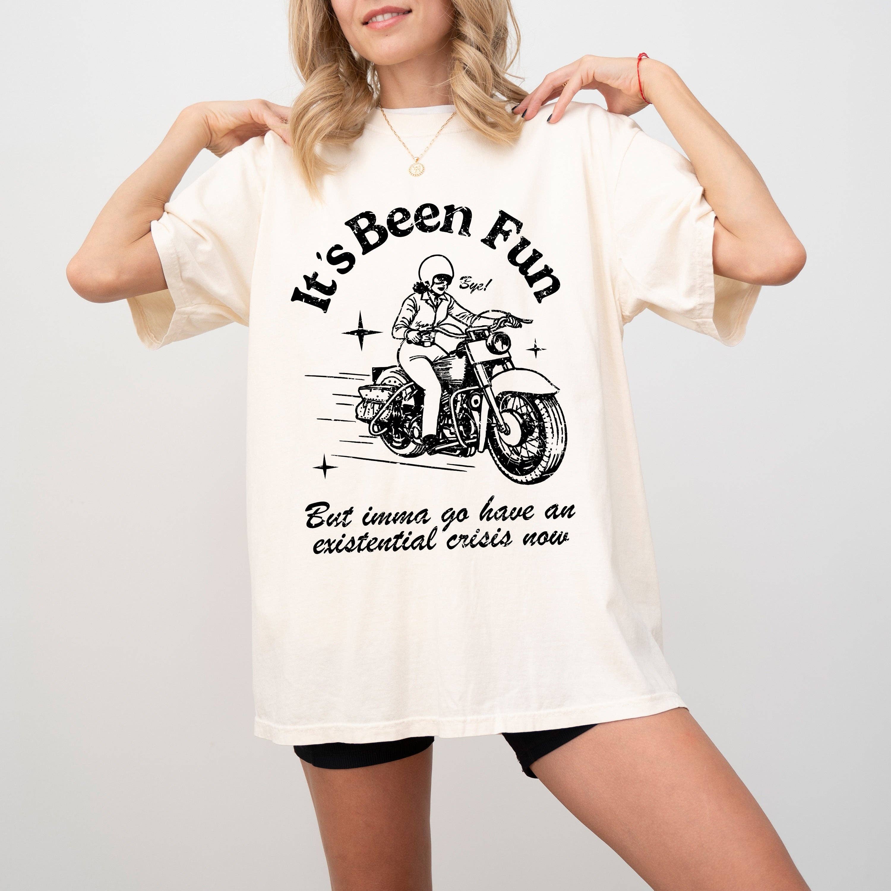 Extential Crisis Funny Meme Motorcycle Tshirt Hoodie, Sweatshirt | PodTeesHub.com