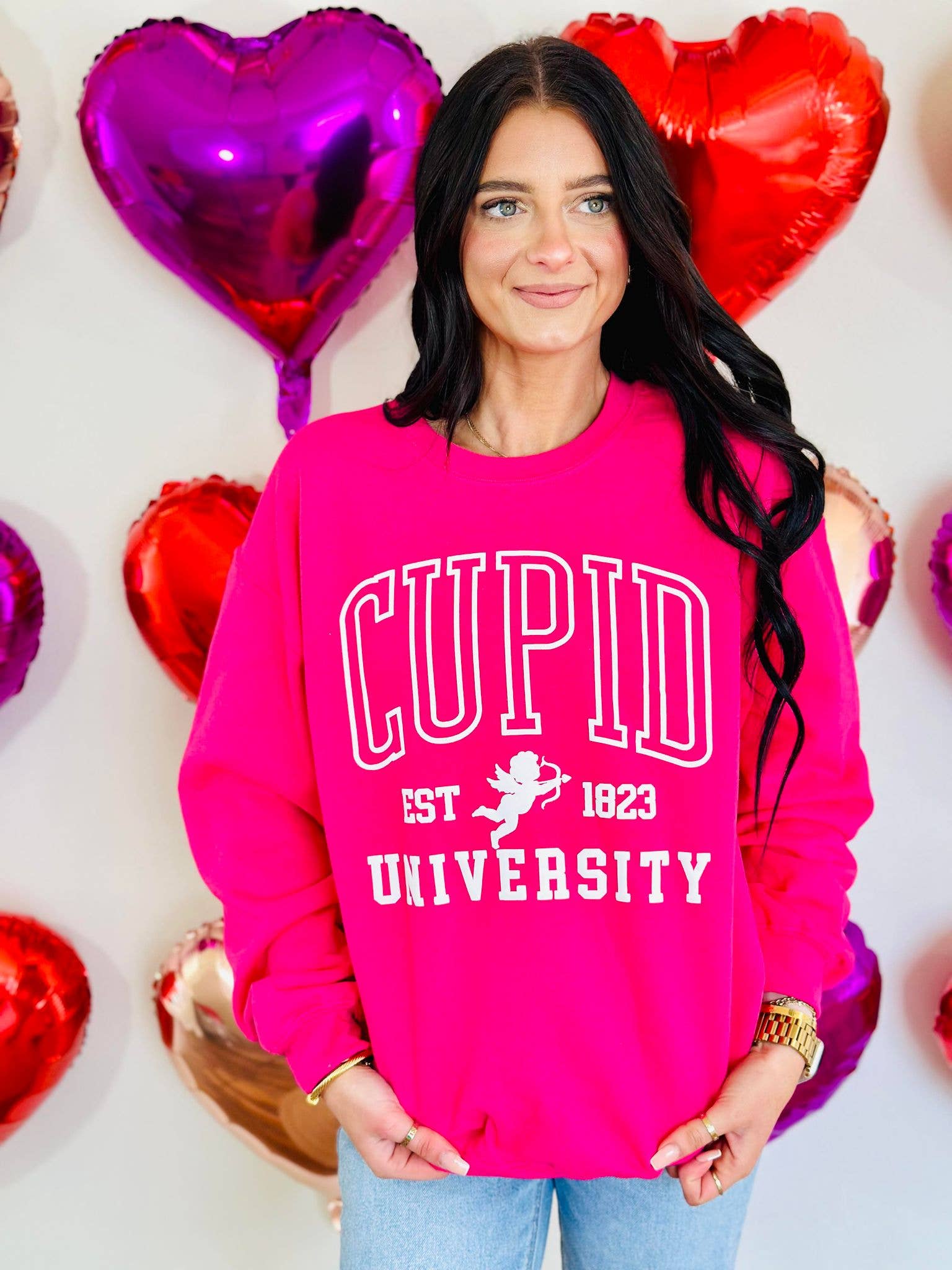 Cupid University Varsity Hollow Puff Sweatshirt T-Shirts, Hoodie | PodTeesHub.com