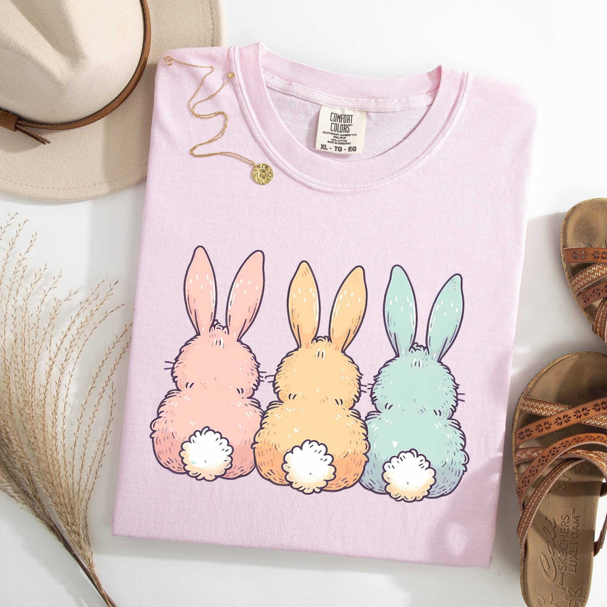 Adorable Bunnies in A Row, Easter Rabbit, Holiday Tshirt Hoodie, Sweatshirt | PodTeesHub.com