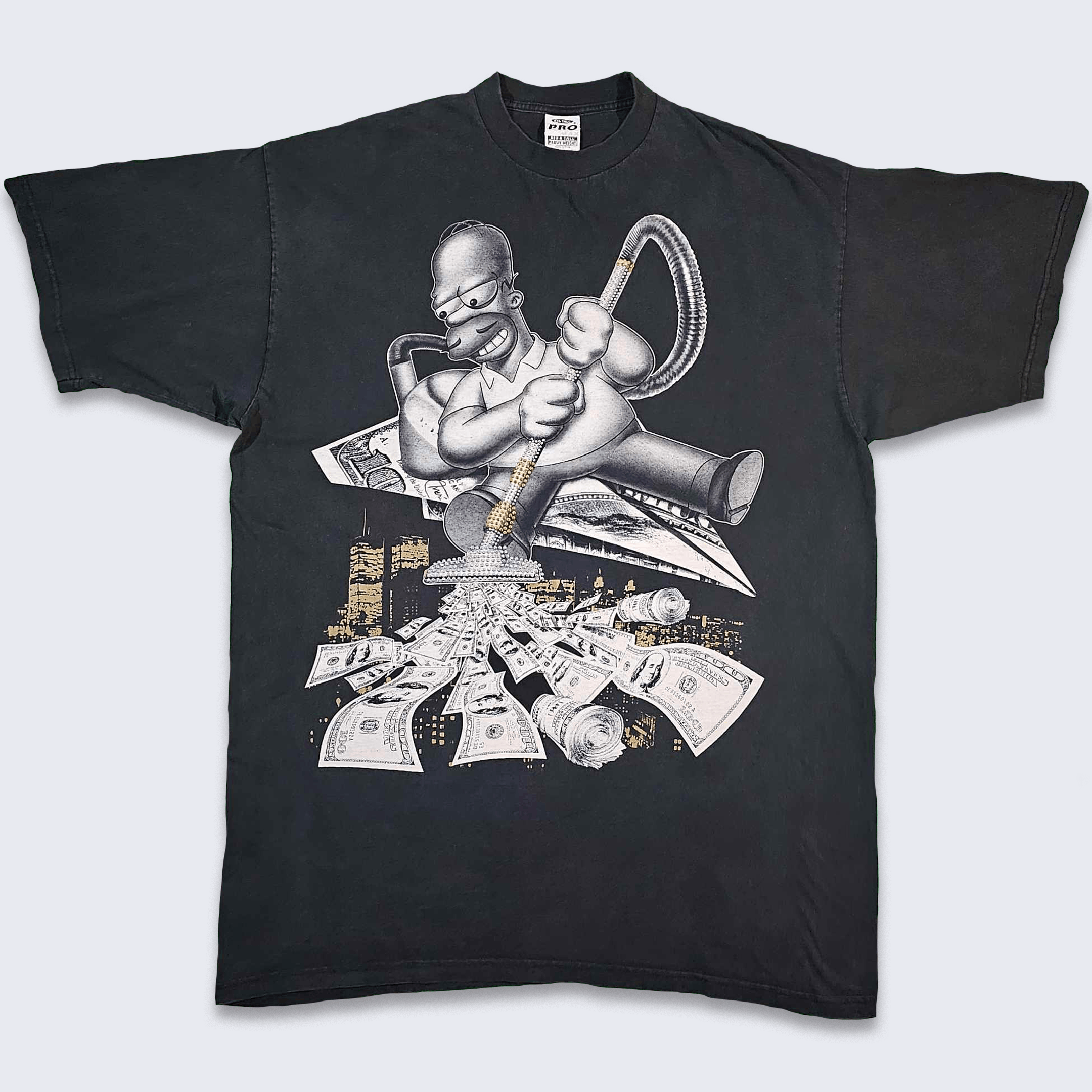 The Simpsons X Vintage Homer Simpsons Vintage Y2k Rap Money T Shirt Hoodie, Sweatshirt | PodTeesHub.com