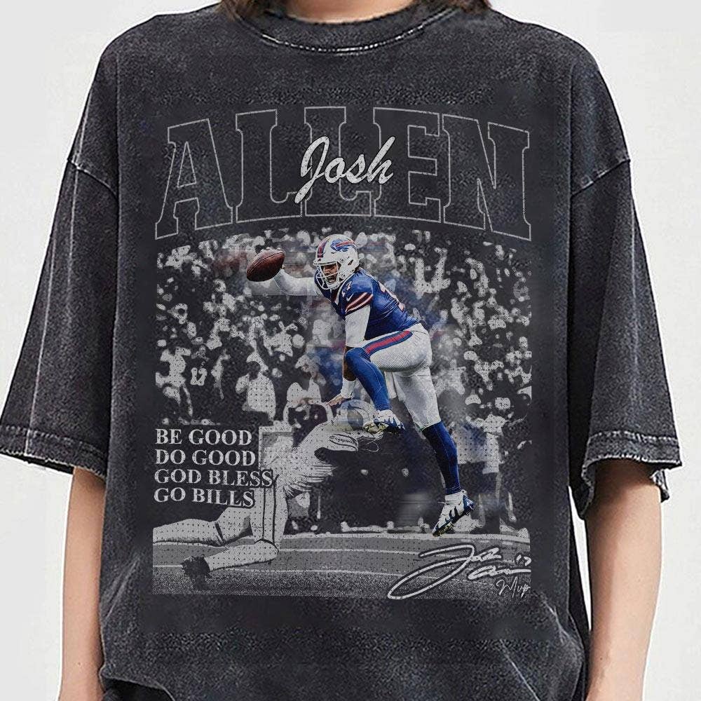 Vintage Josh Allen Buffalo Football Shirt Hoodie, Sweatshirt | PodTeesHub.com