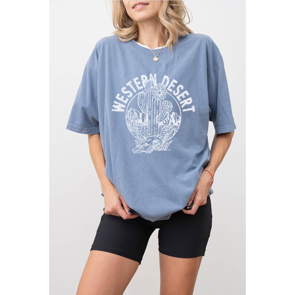 Western Desert Vintage Graphic Oversized Tee Hoodie, Sweatshirt | PodTeesHub.com