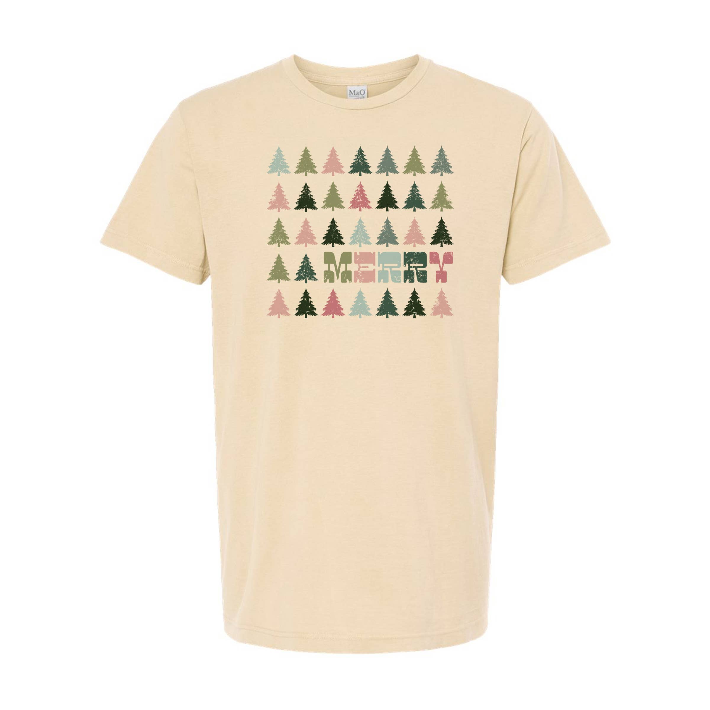 Merry Pastel Pattern Trees Tee Hoodie, Sweatshirt | PodTeesHub.com