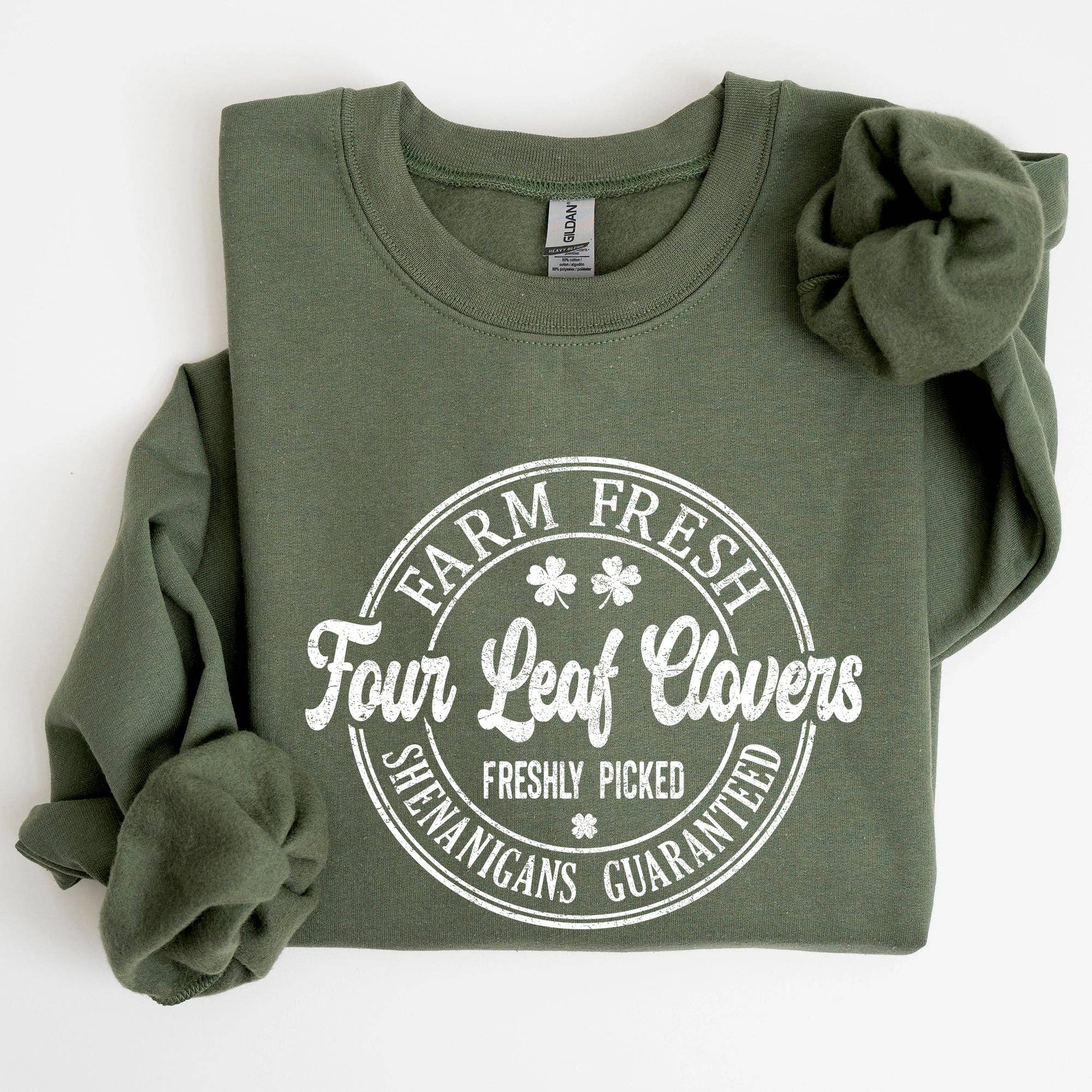 Four Leaf Clovers Farm, St Patrick's Day Sweatshirt T-Shirts, Hoodie | PodTeesHub.com