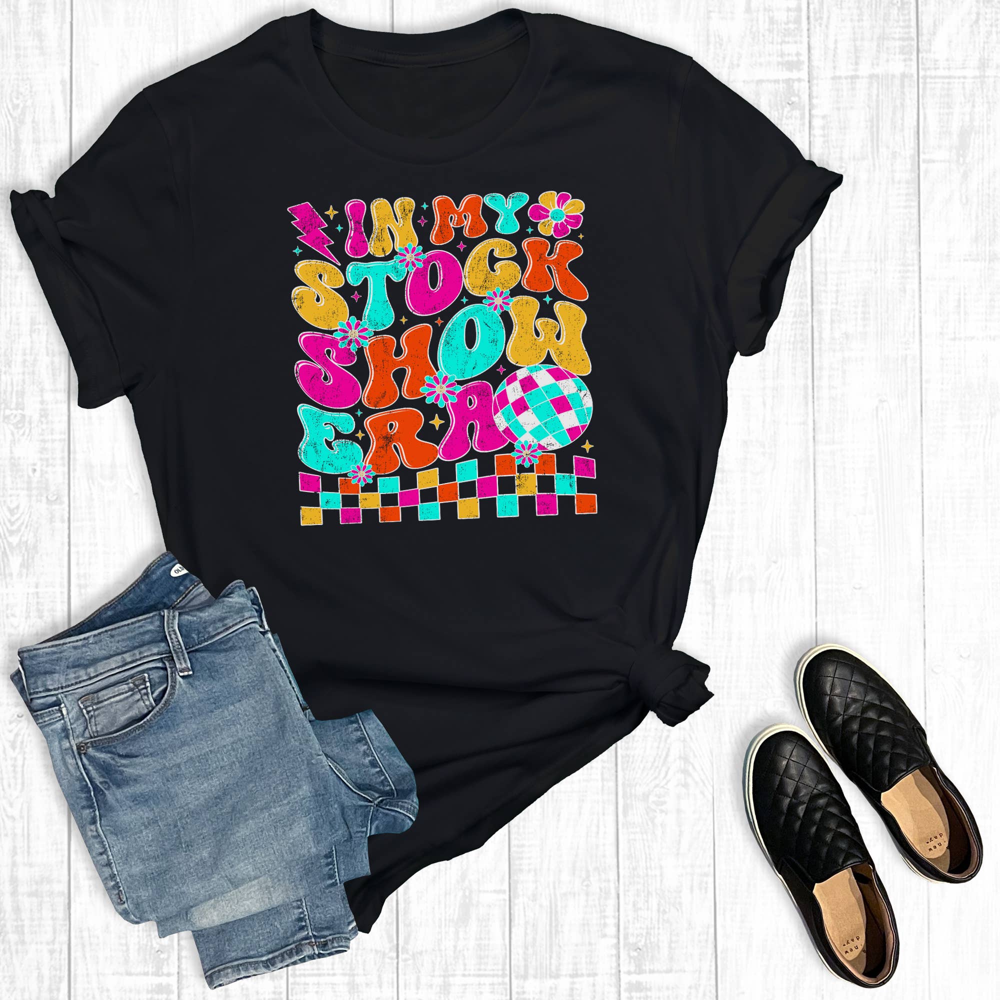 Retro in My Stock Show Era Graphic Tee Hoodie, Sweatshirt | PodTeesHub.com