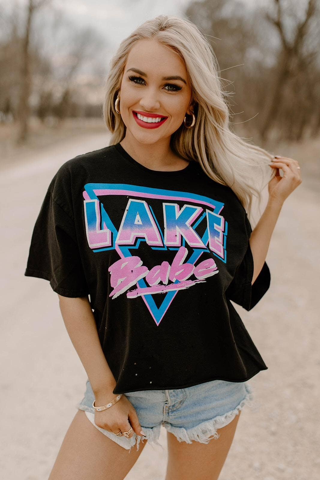 Lake Babe Oversized Distressed 80's Cropped T Shirt.Jpg Hoodie, Sweatshirt | PodTeesHub.com