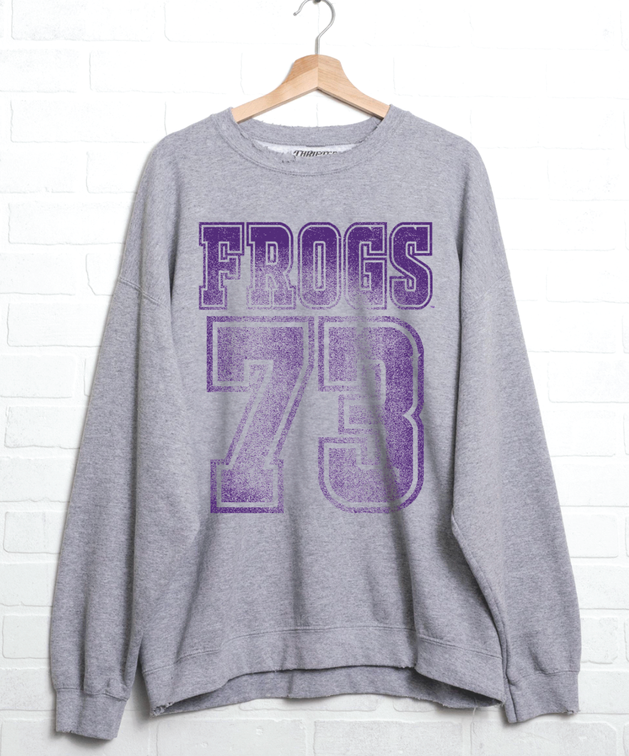 Tcu Horned Frogs Player Gray Thrifted Sweatshirt T-Shirts, Hoodie | PodTeesHub.com
