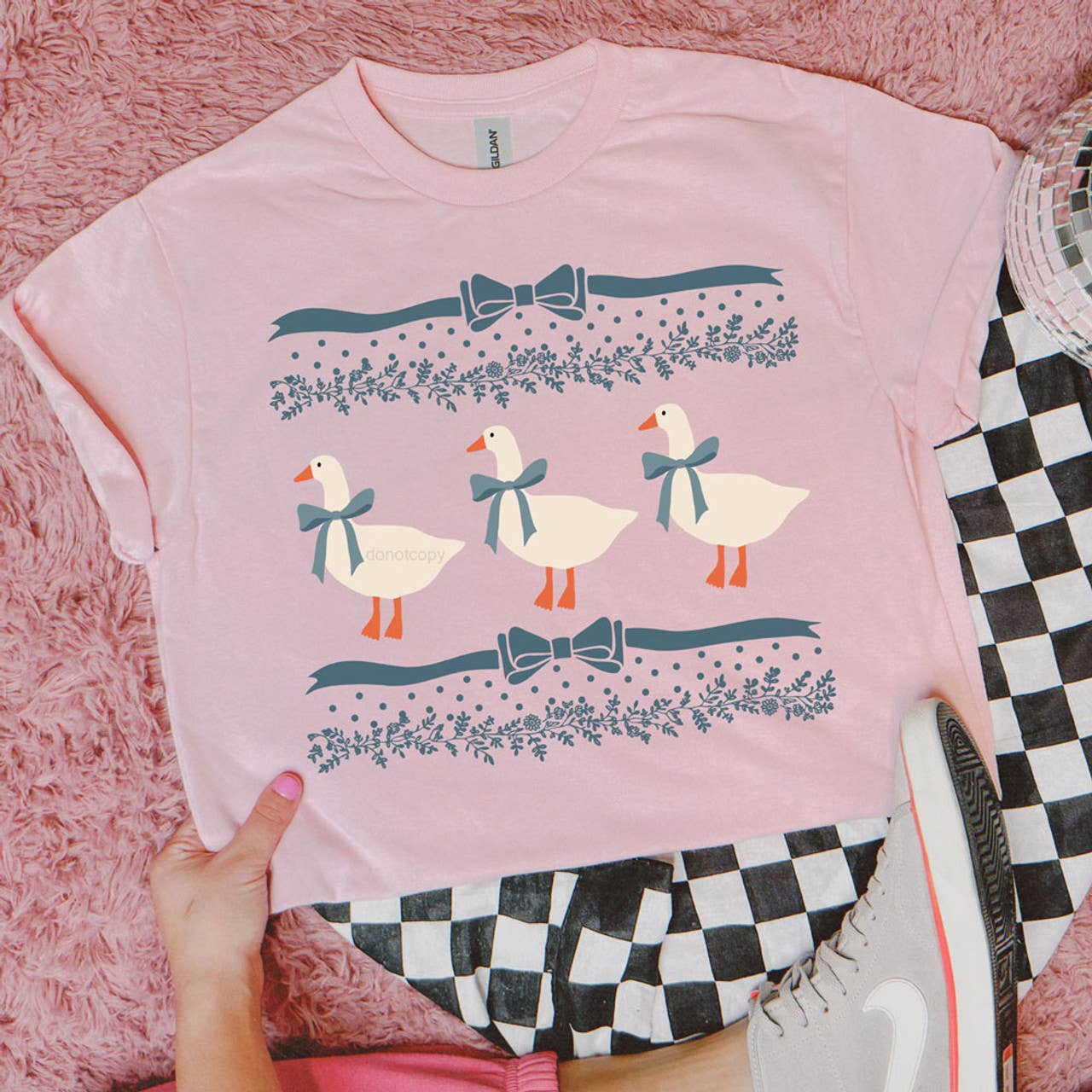 Coquette Porch Geese Tee Hoodie, Sweatshirt | PodTeesHub.com
